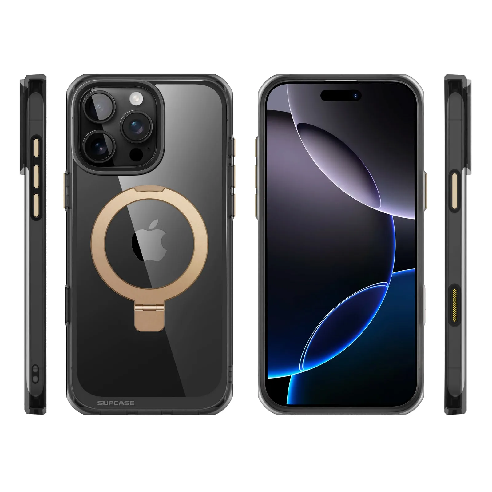Best-Selling iPhone 16 Pro 6.3 inch Unicorn Beetle MAG Stand Slim Clear MagSafe Camera Control Button Case-Gold  Today Only!