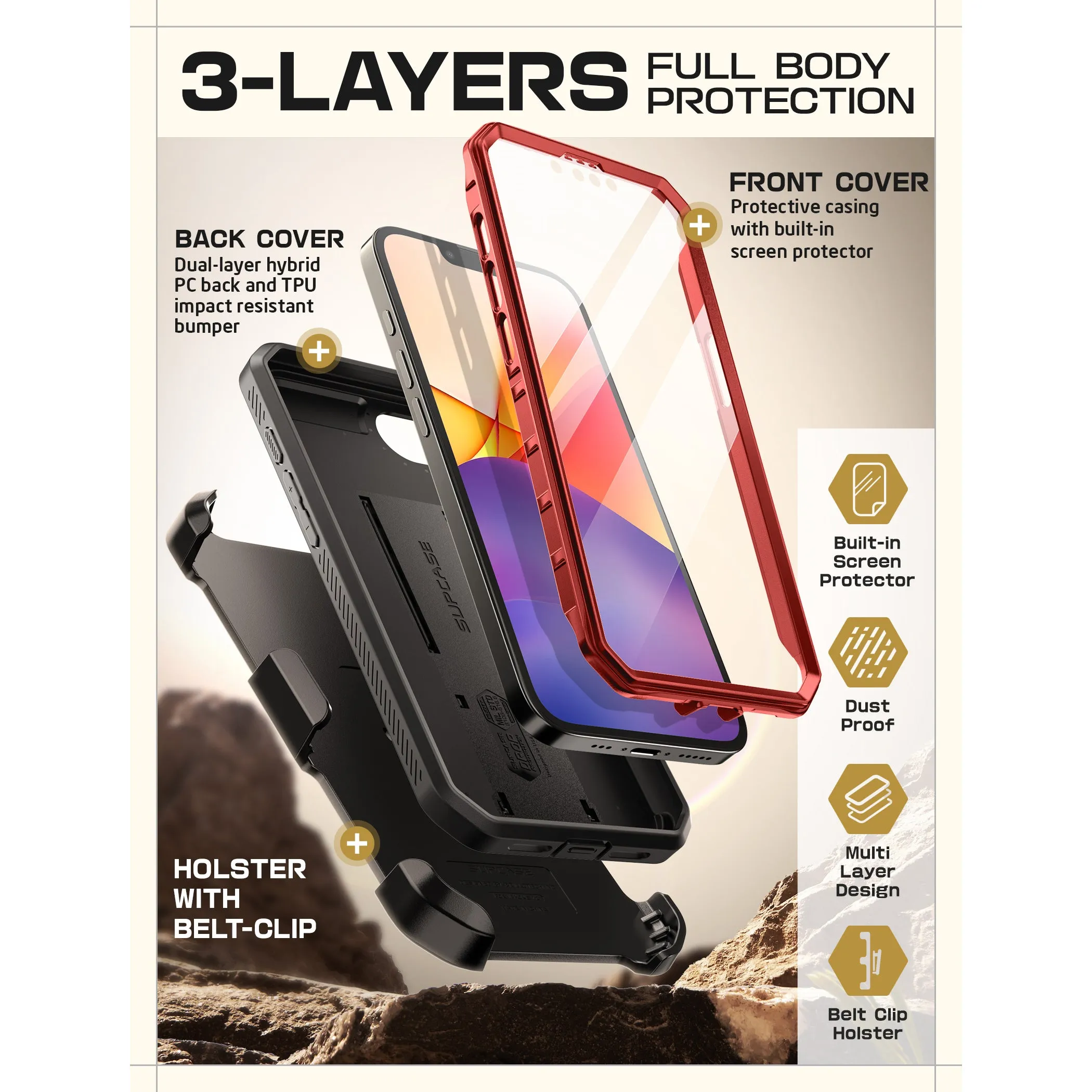 Best-Selling iPhone 16e  Unicorn Beetle Pro Rugged Case-Metallic Red  Limited Stock!