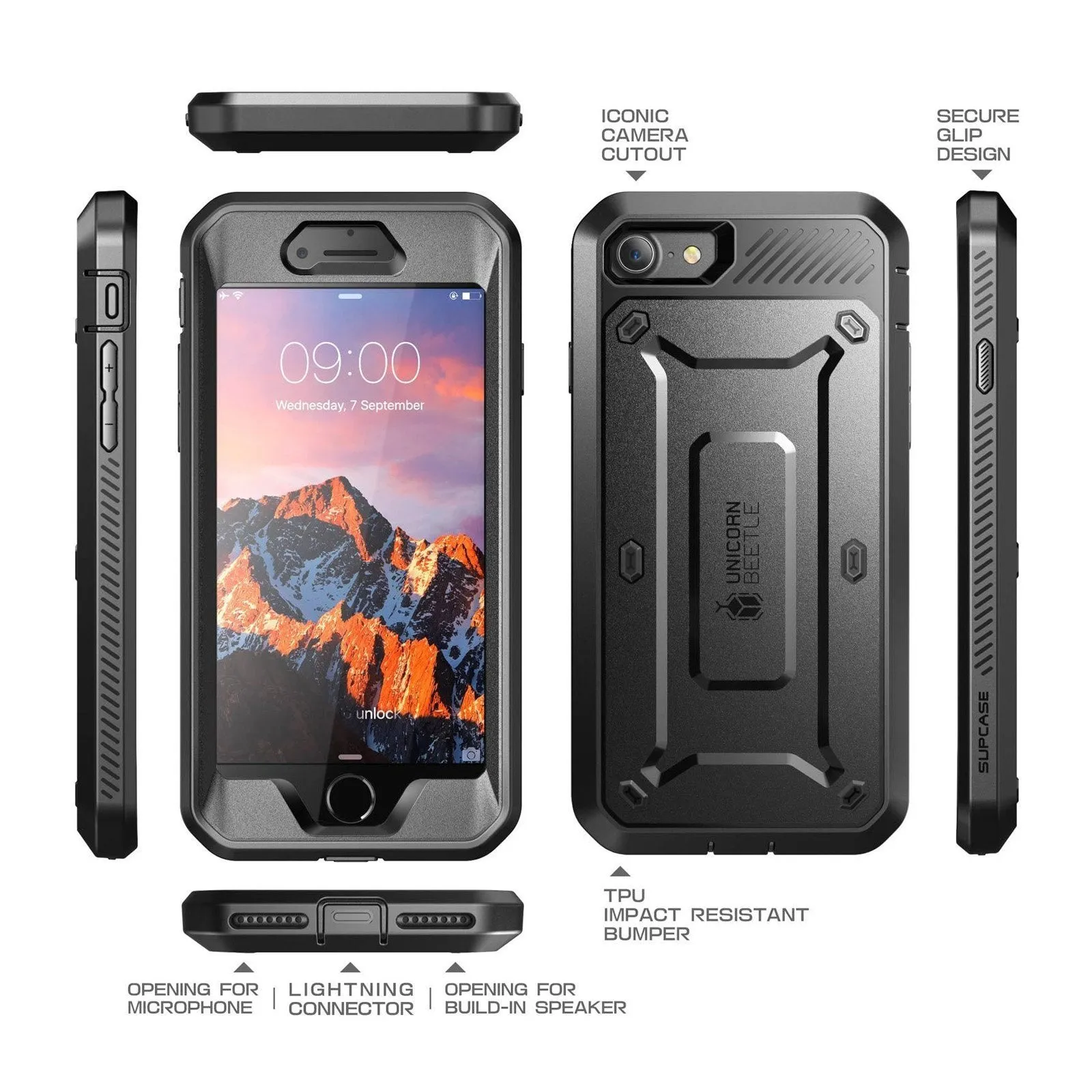 Best-Selling iPhone 7 Plus / 8 Plus Unicorn Beetle Pro Holster Case-Black  Going Fast!