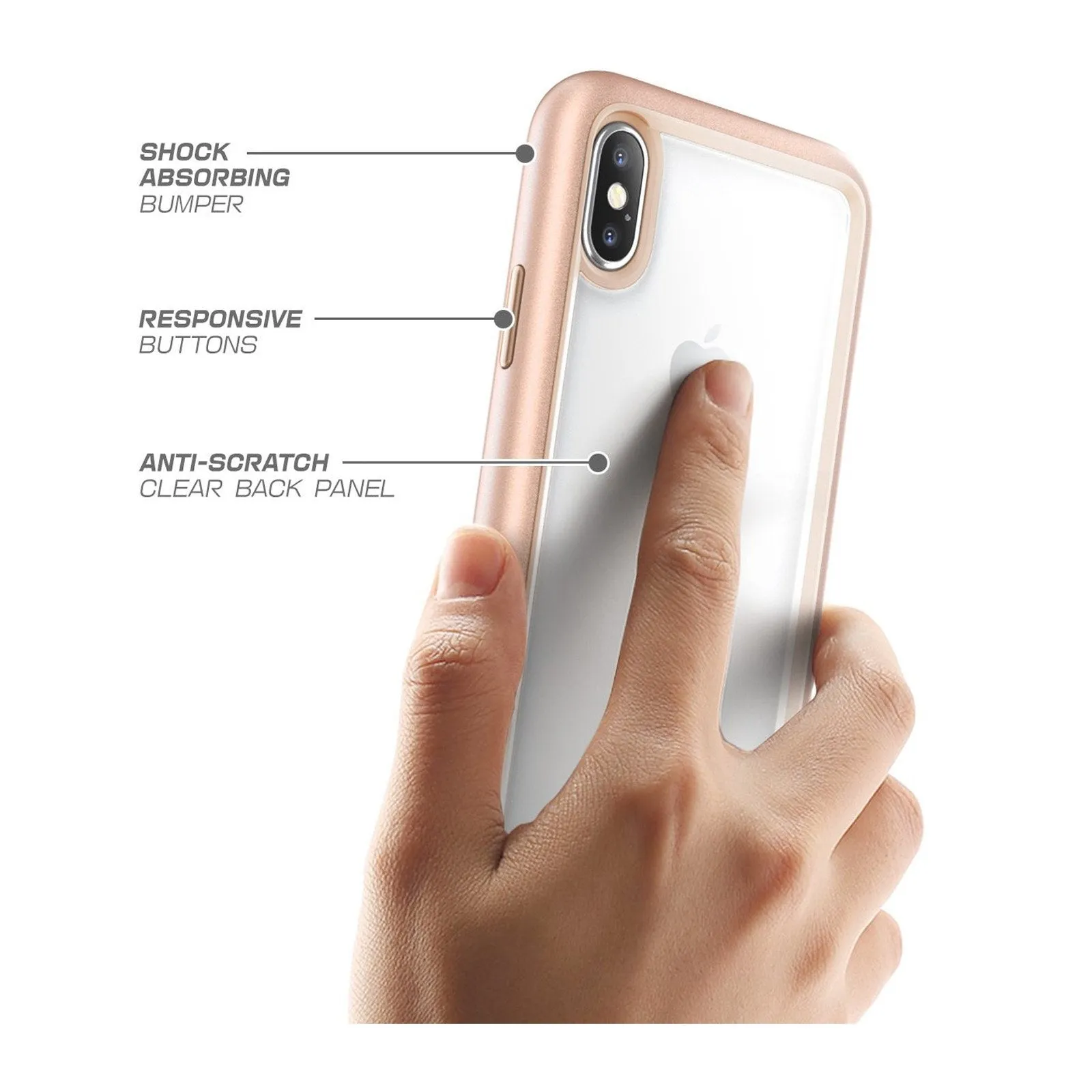 Best-Selling iPhone X / XS Unicorn Beetle Style Slim Clear Case-Blush Gold  Almost Gone!