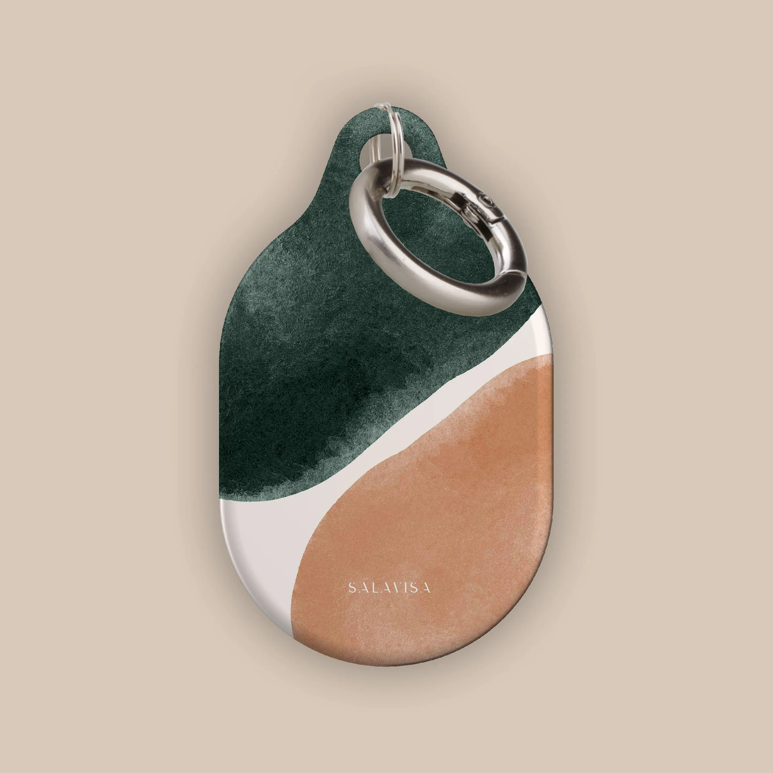 Best-Selling Peach & Forest Green Luxe Shapes AirTag Holder  Almost Sold Out!