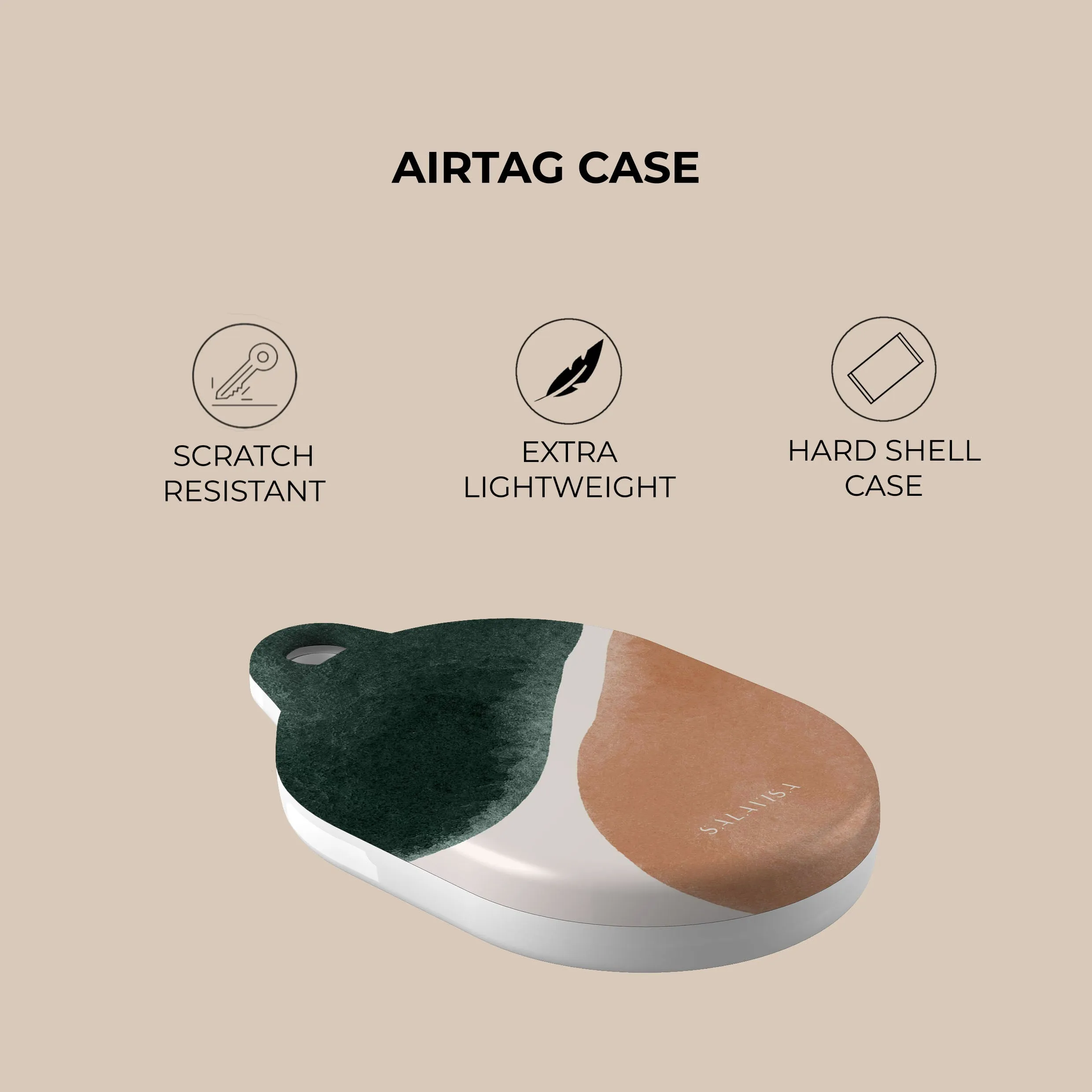 Best-Selling Peach & Forest Green Luxe Shapes AirTag Holder  Almost Sold Out!