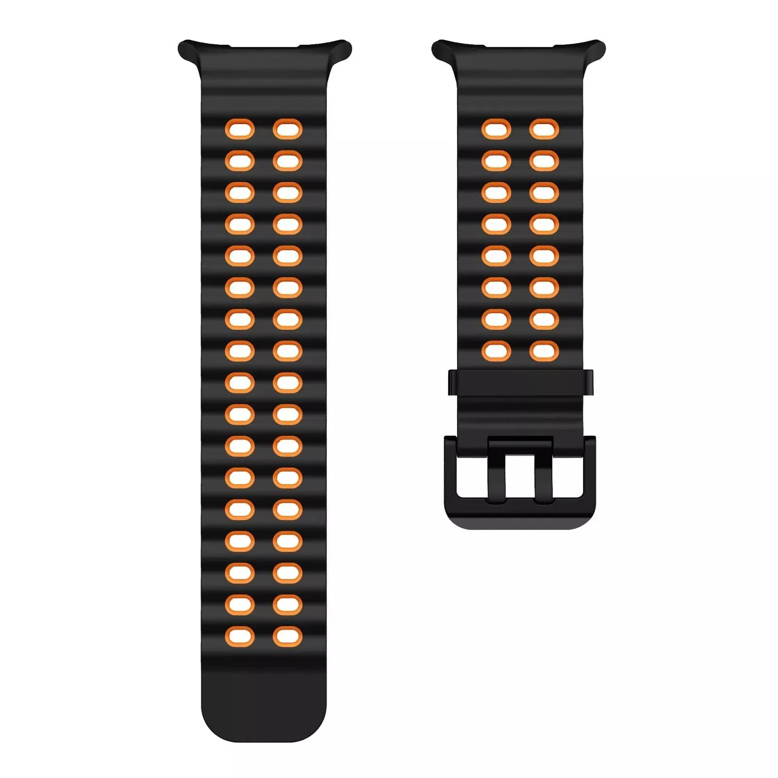 Best-Selling Samsung Galaxy Watch Ultra Wave Silicone Strap (Black/Orange)  Limited Availability!