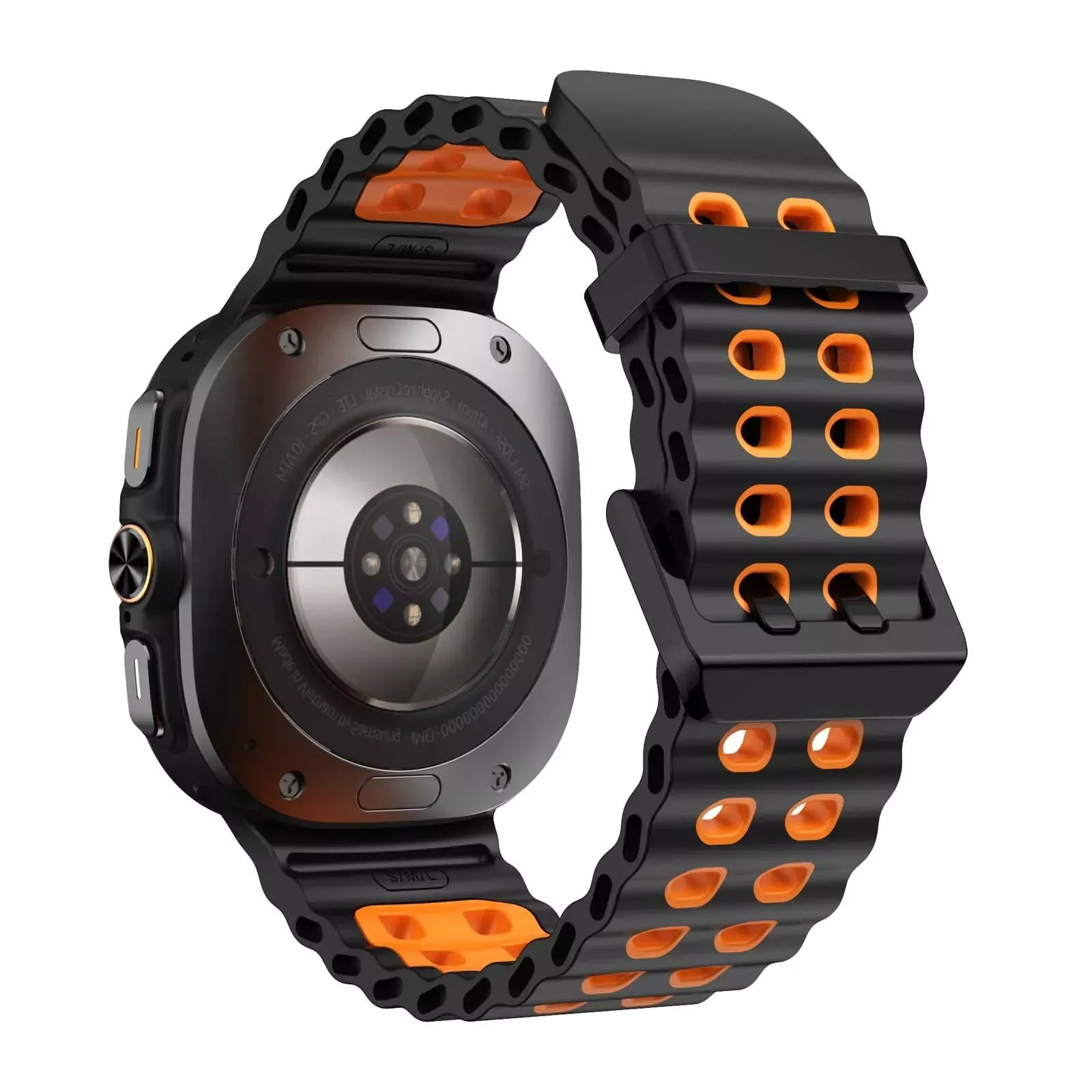Best-Selling Samsung Galaxy Watch Ultra Wave Silicone Strap (Black/Orange)  Limited Availability!