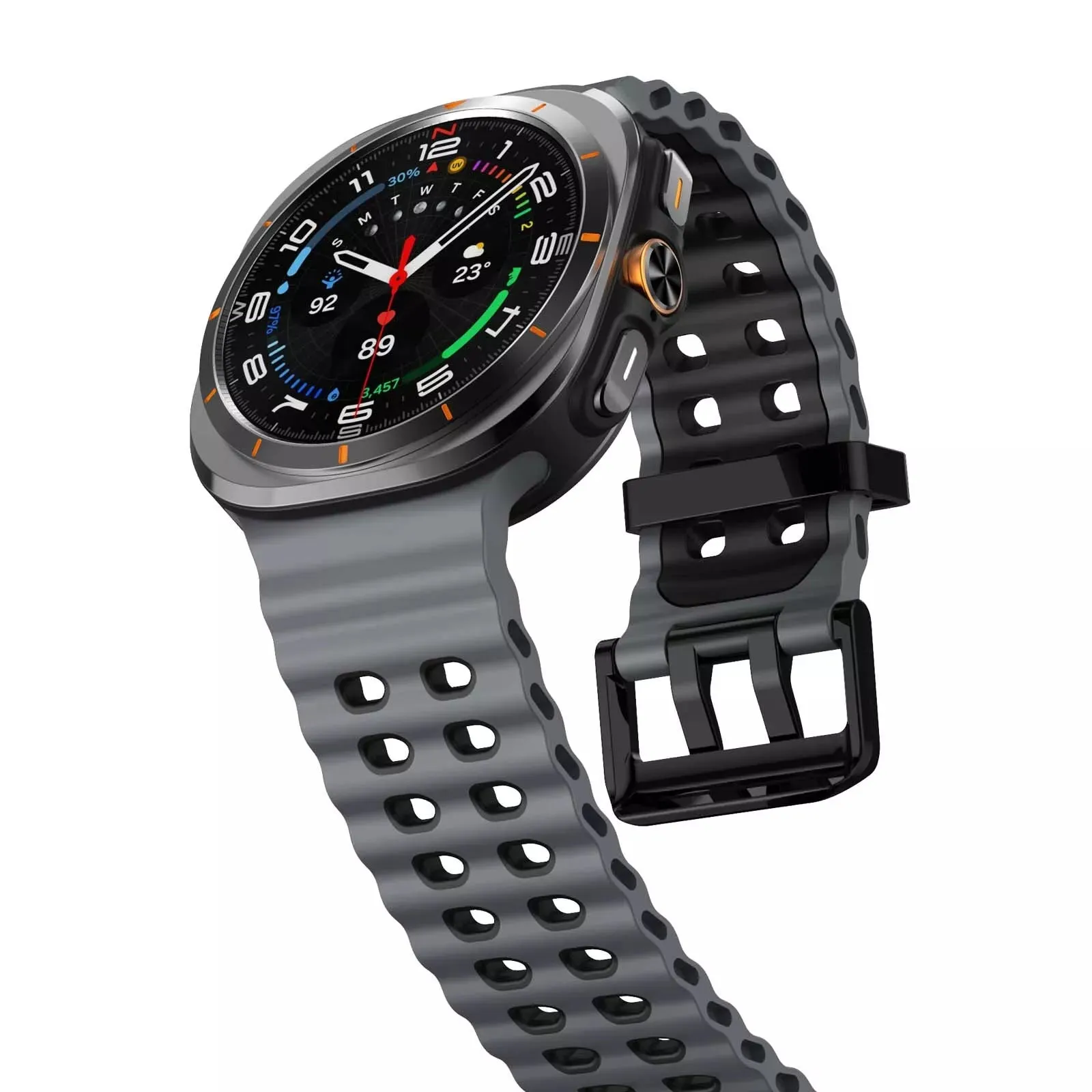 Best-Selling Samsung Galaxy Watch Ultra Wave Silicone Strap (Gray/Black)  Going Fast!