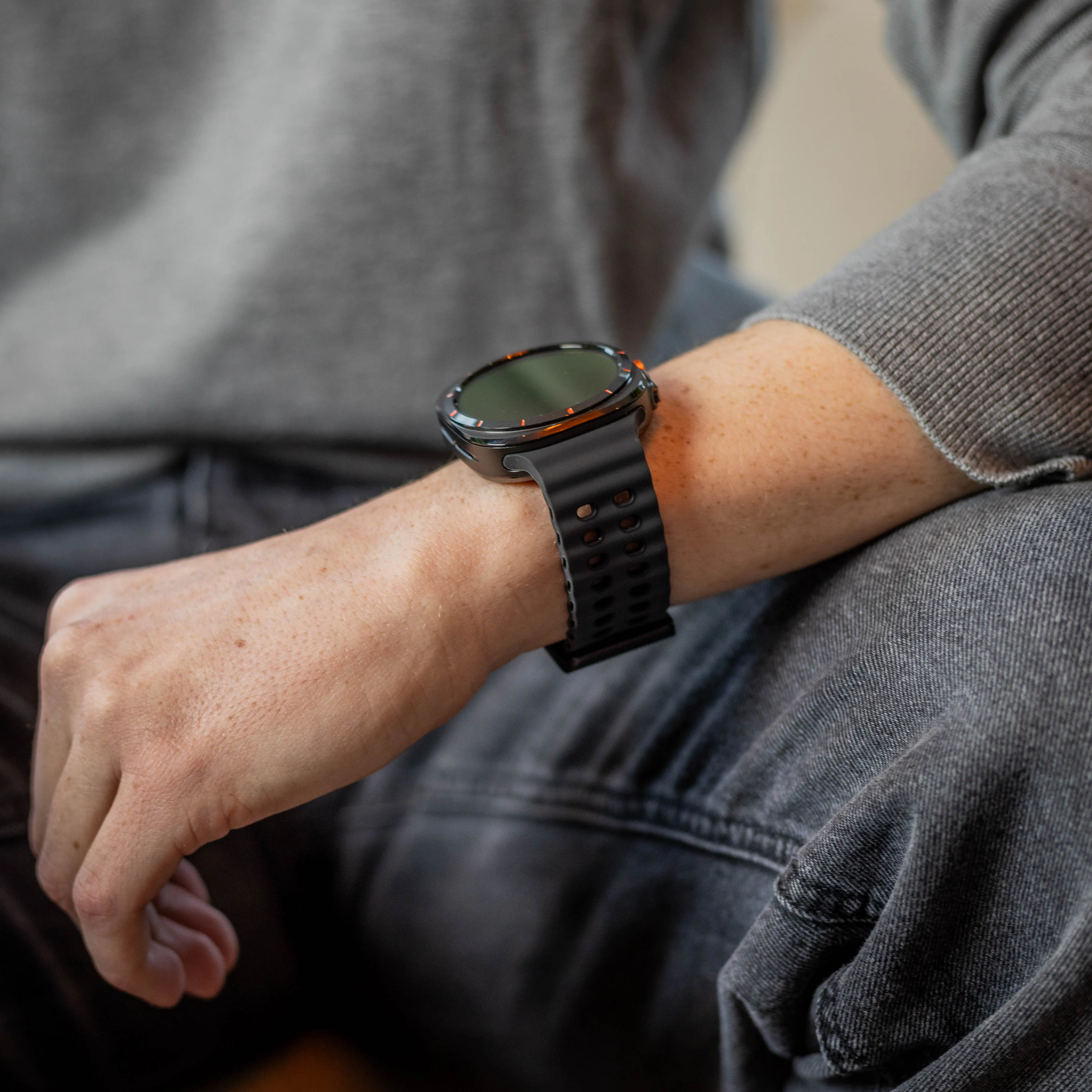 Best-Selling Samsung Galaxy Watch Ultra Wave Silicone Strap (Gray/Black)  Going Fast!