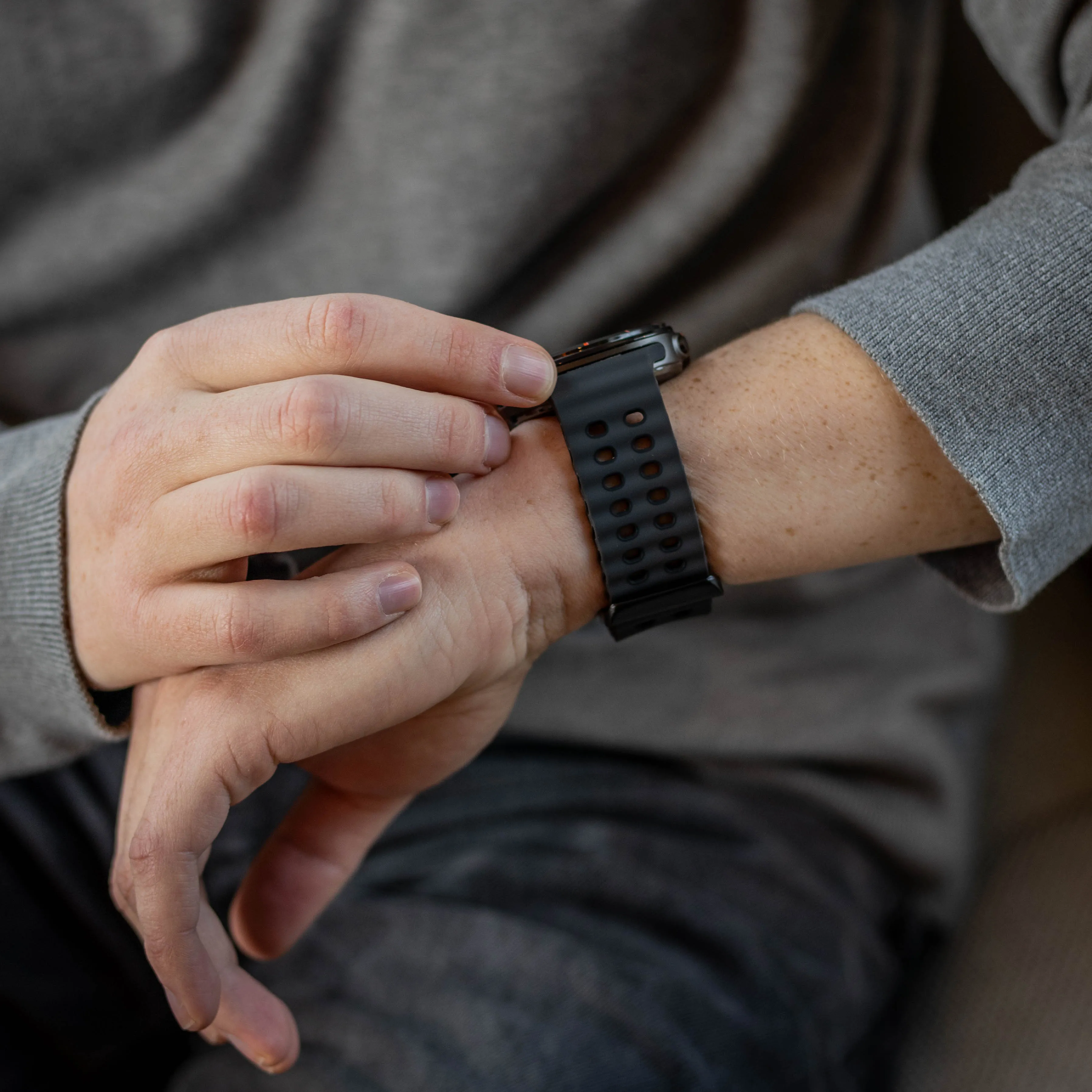 Best-Selling Samsung Galaxy Watch Ultra Wave Silicone Strap (Gray/Black)  Going Fast!