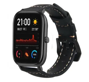 Best-Selling Xiaomi Amazfit GTS Leather Strap (Black)  Stylish & Comfortable