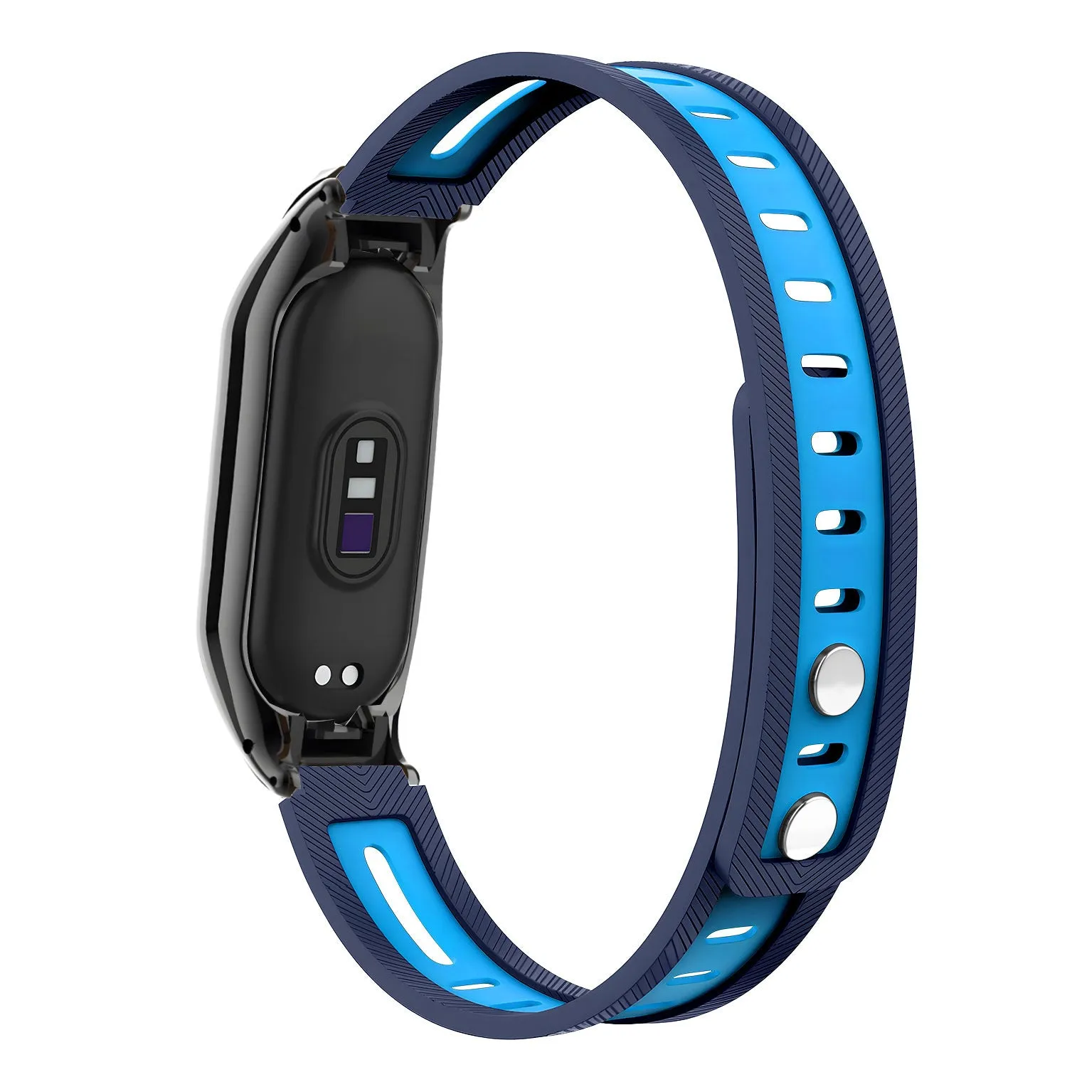 Best-Selling Xiaomi Mi Band 7 Sport Strap with Frame (duo Blue)  Stylish & Comfortable