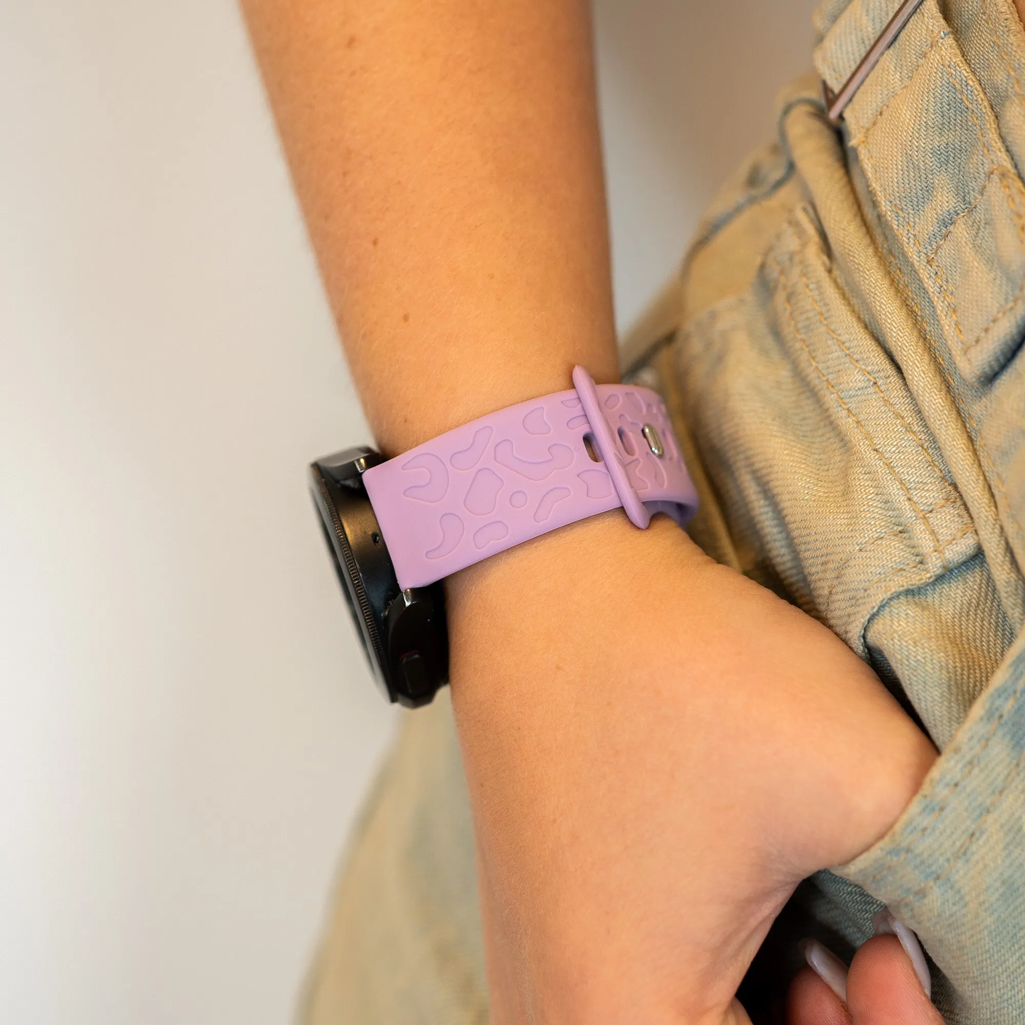 Best-Selling xoxo Wildhearts Amazfit GTS 4 Silicone Strap Leopard Print (Lilac)  Dont Miss Out!