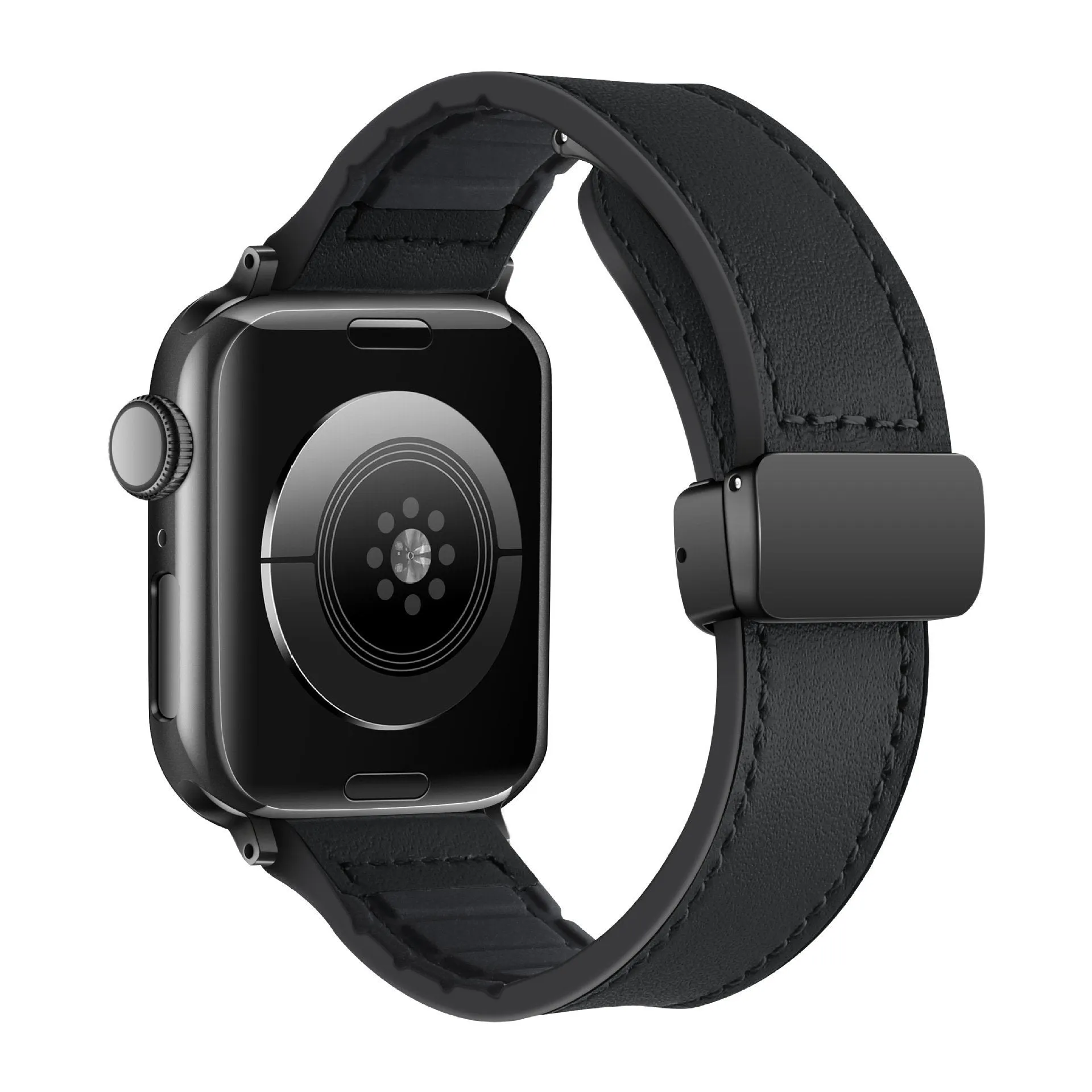 Bestseller Apple Watch D-Buckle Leather Strap (Black)  Limited Stock!