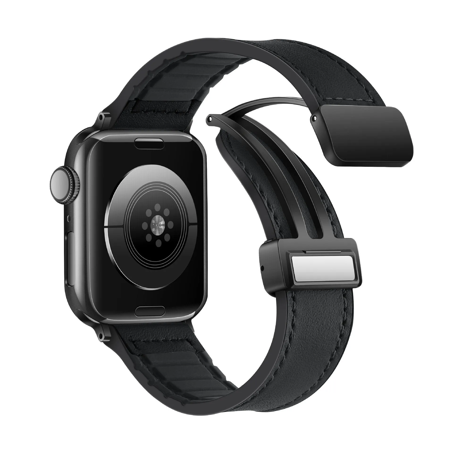 Bestseller Apple Watch D-Buckle Leather Strap (Black)  Limited Stock!