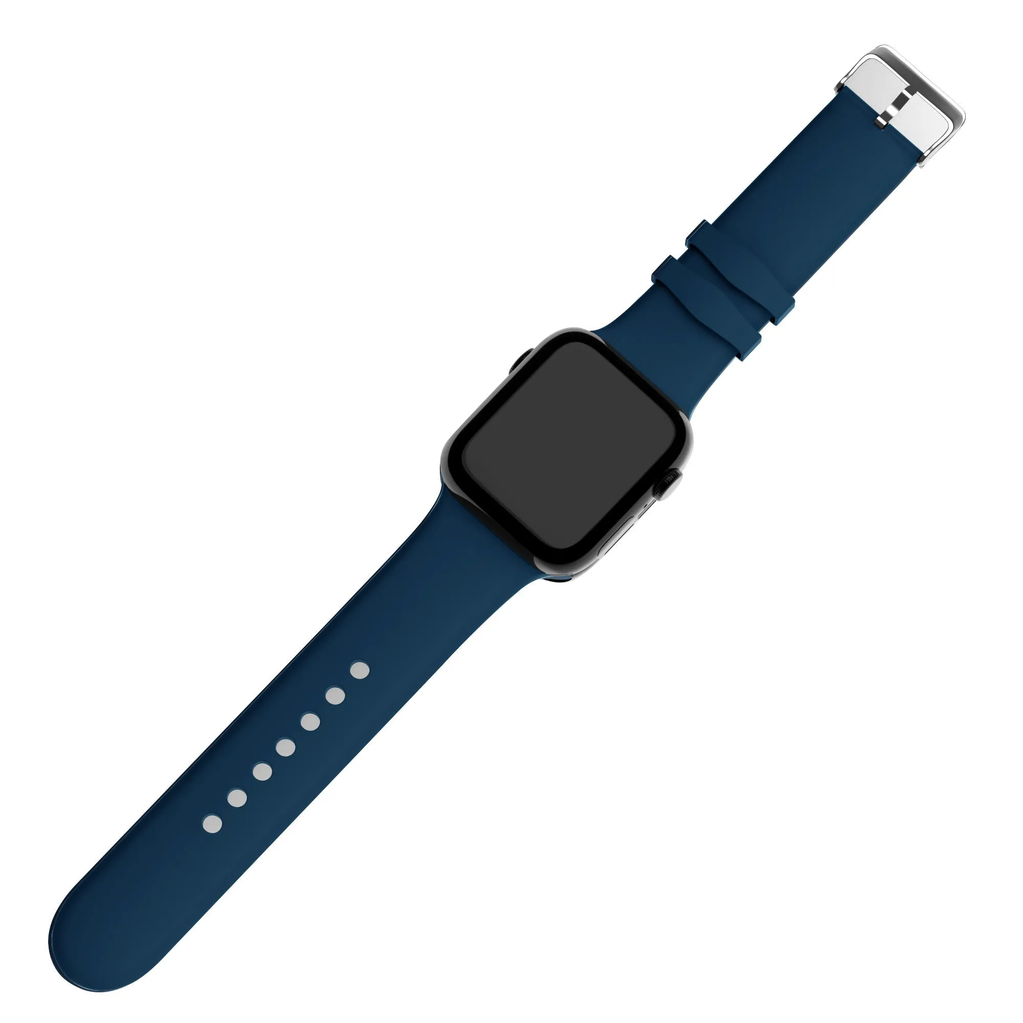Bestseller Apple Watch Silicone Strap with Buckle (Dark Blue)  Ends Soon!