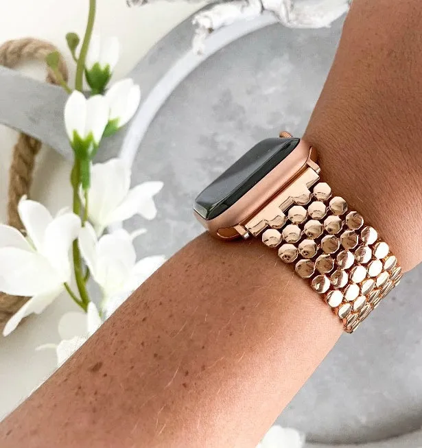 Bestseller Apple Watch Steel Strap Hexagons (Rose Gold)  Last Chance!