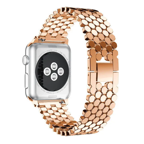 Bestseller Apple Watch Steel Strap Hexagons (Rose Gold)  Last Chance!