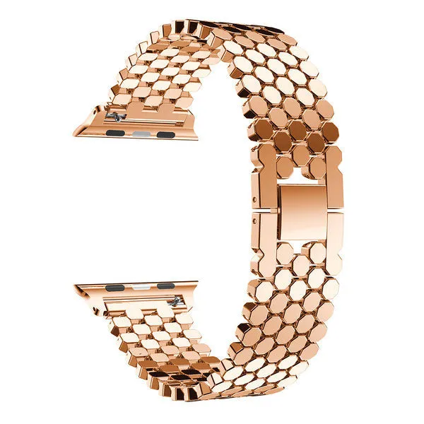 Bestseller Apple Watch Steel Strap Hexagons (Rose Gold)  Last Chance!