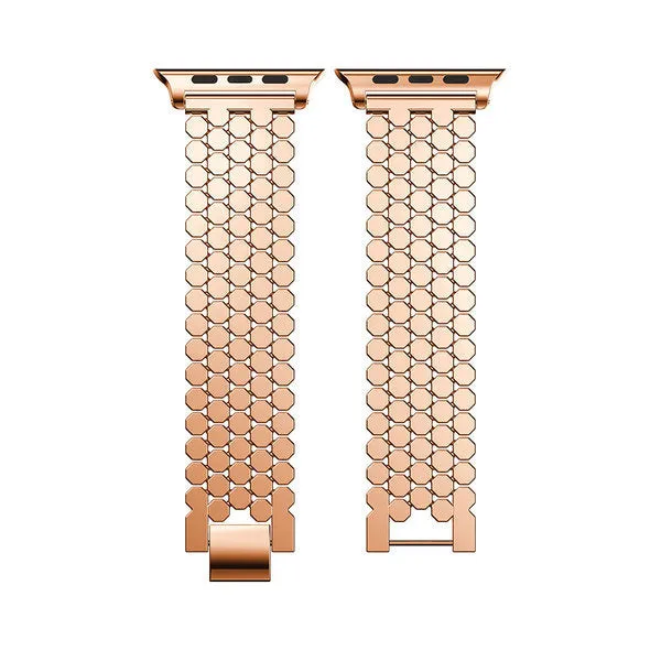 Bestseller Apple Watch Steel Strap Hexagons (Rose Gold)  Last Chance!
