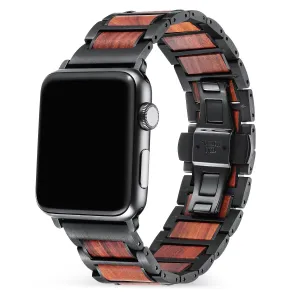 Bestseller Apple Watch Steel/Wood Strap (Black/Brown)  Today Only!