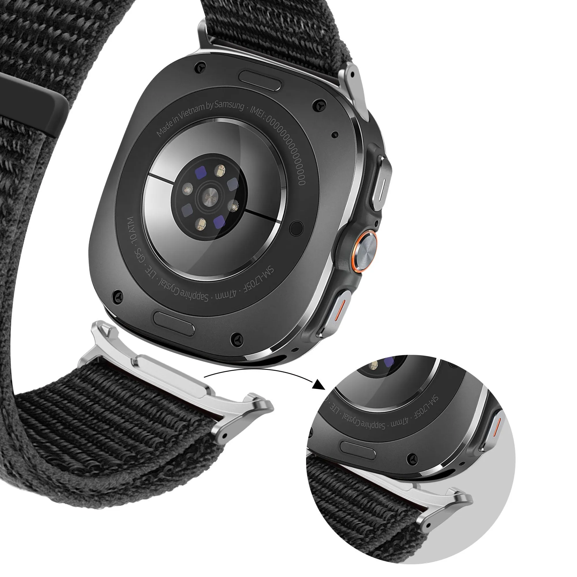 Bestseller Bandz Samsung Galaxy Watch Ultra Nylon Loop Strap (Black)  Almost Sold Out!