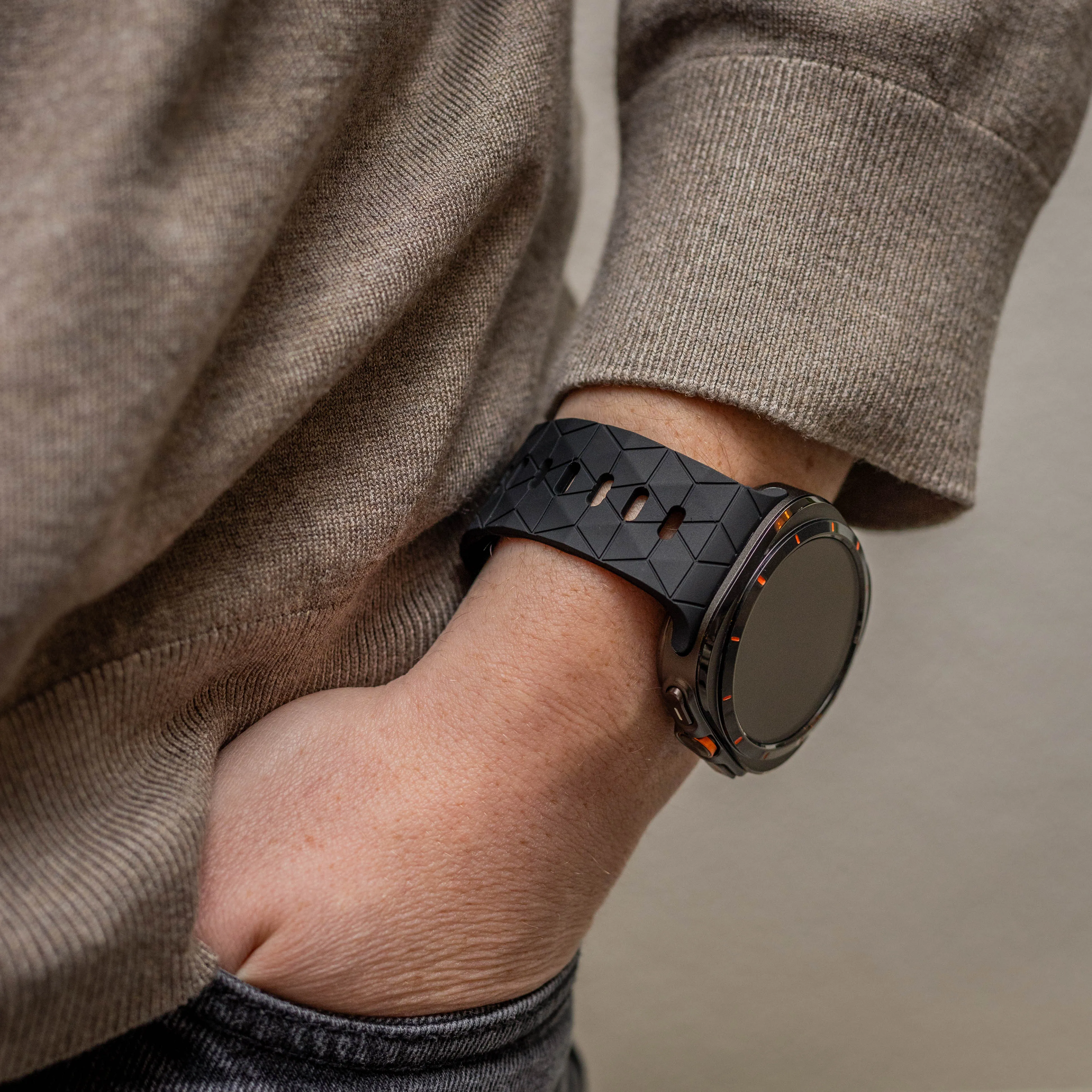 Bestseller Bandz Samsung Galaxy Watch Ultra Silicone Strap 'Hexagons' (Black)  Today Only!