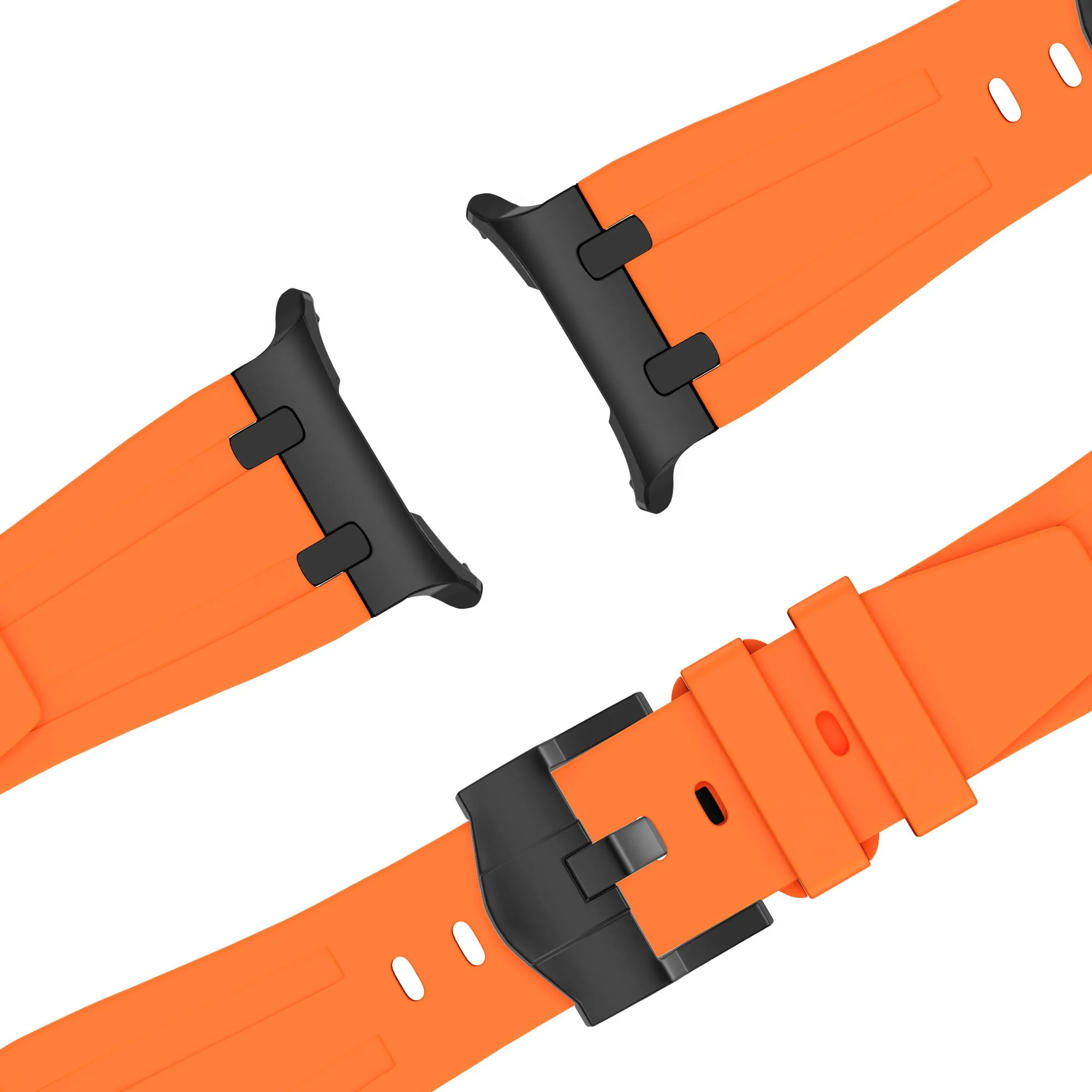 Bestseller Bandz Samsung Galaxy Watch Ultra Silicone Strap 'Luxe Liquid' (Orange with Black)  Almost Sold Out!