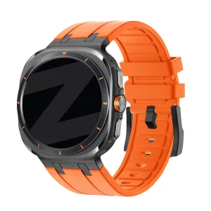 Bestseller Bandz Samsung Galaxy Watch Ultra Silicone Strap 'Luxe Liquid' (Orange with Black)  Almost Sold Out!