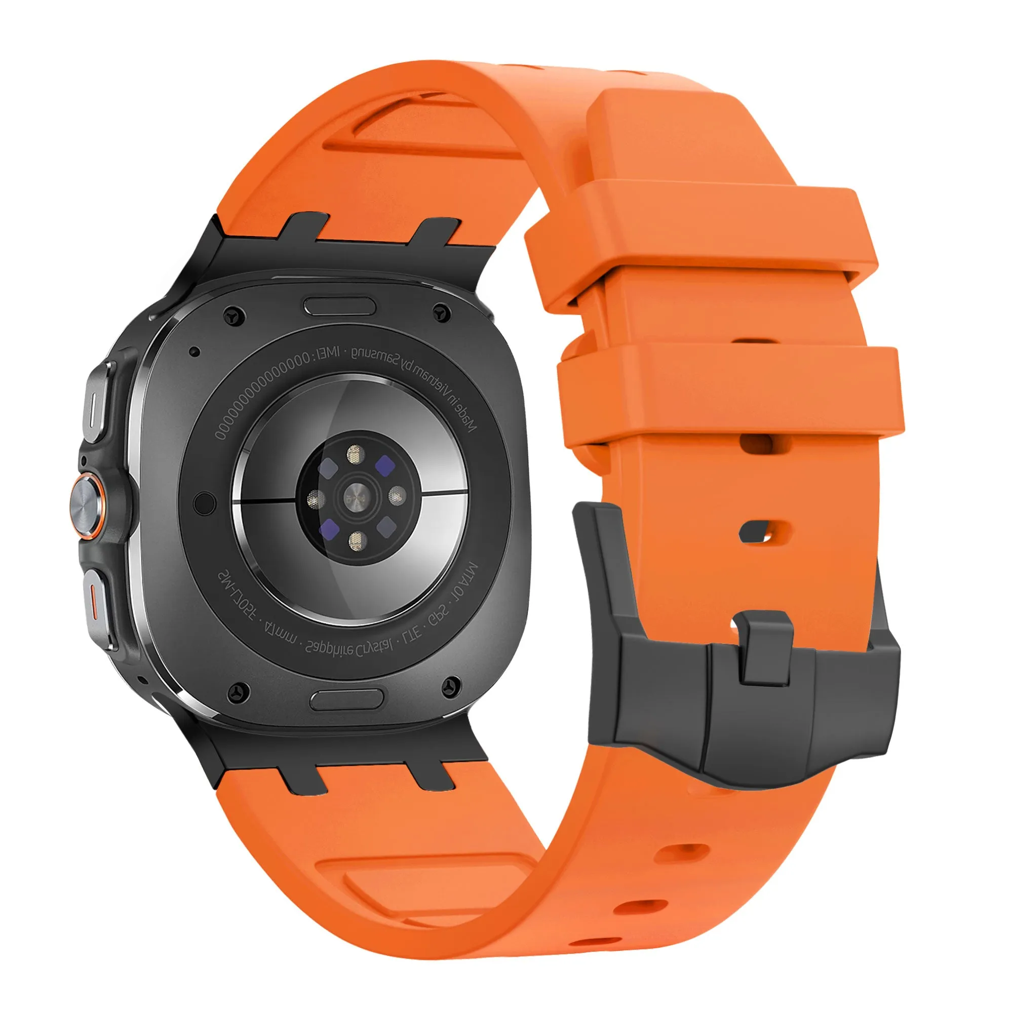 Bestseller Bandz Samsung Galaxy Watch Ultra Silicone Strap 'Luxe Liquid' (Orange with Black)  Almost Sold Out!