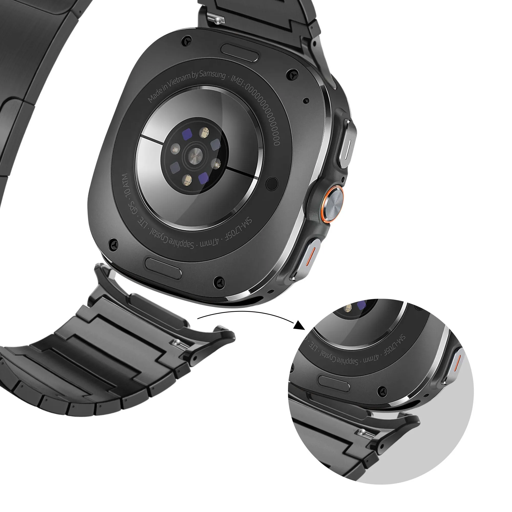Bestseller Bandz Samsung Galaxy Watch Ultra Titanium Strap 'One Bead' (Black)  Almost Gone!