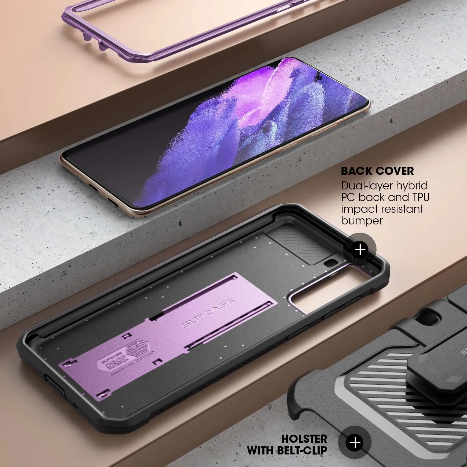 Bestseller Galaxy S21 Unicorn Beetle Pro Rugged Case-Metallic Purple  Last Few Pieces!