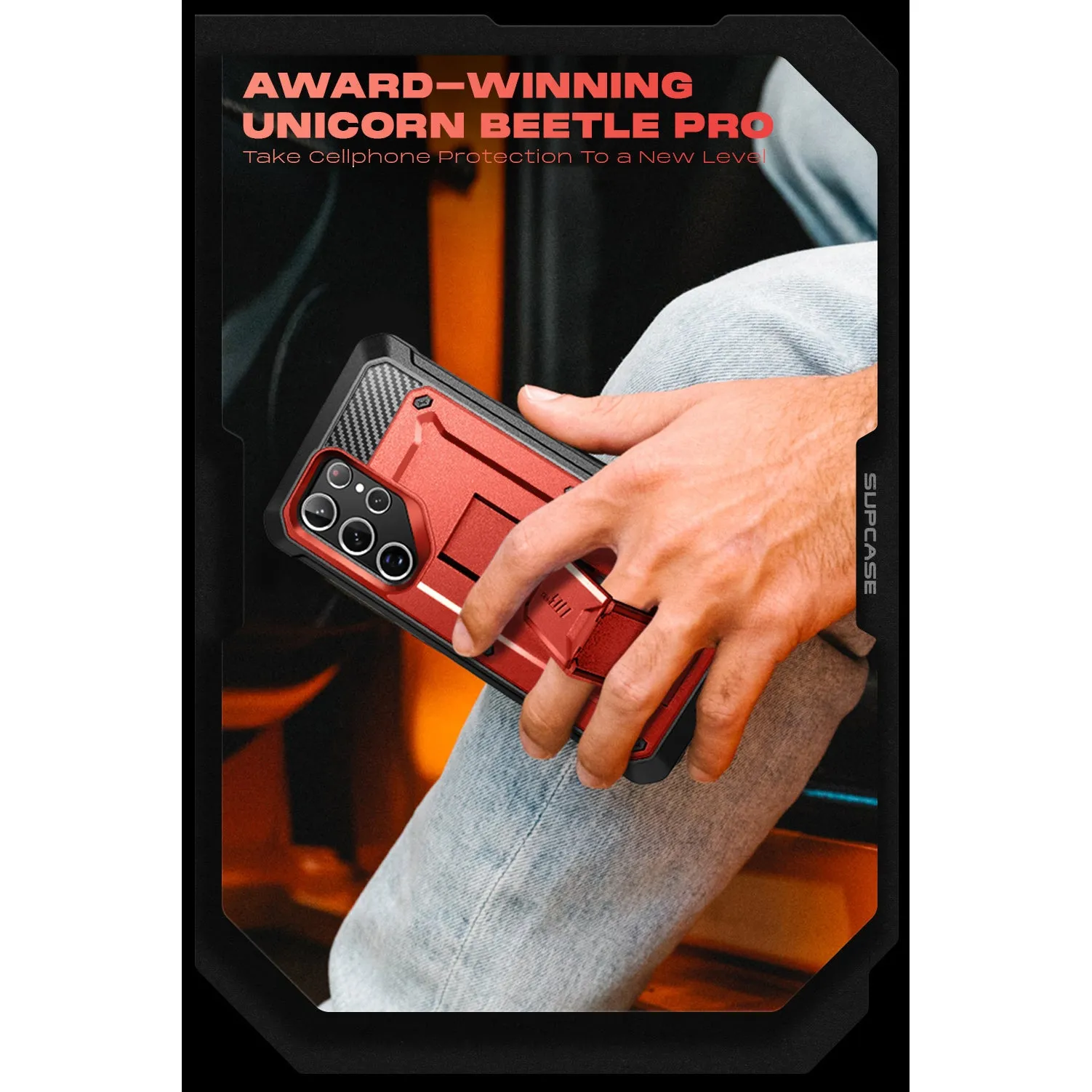 Bestseller Galaxy S22 Ultra Unicorn Beetle PRO Rugged Case-Metallic Red  Stylish & Comfortable