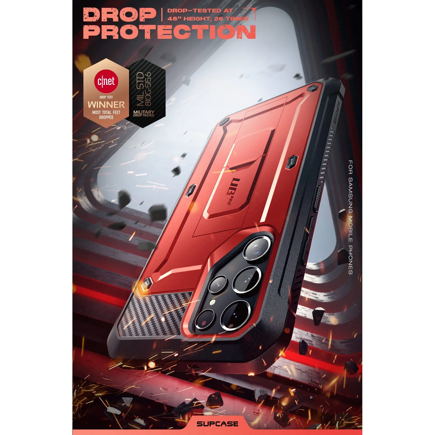 Bestseller Galaxy S22 Ultra Unicorn Beetle PRO Rugged Case-Metallic Red  Stylish & Comfortable