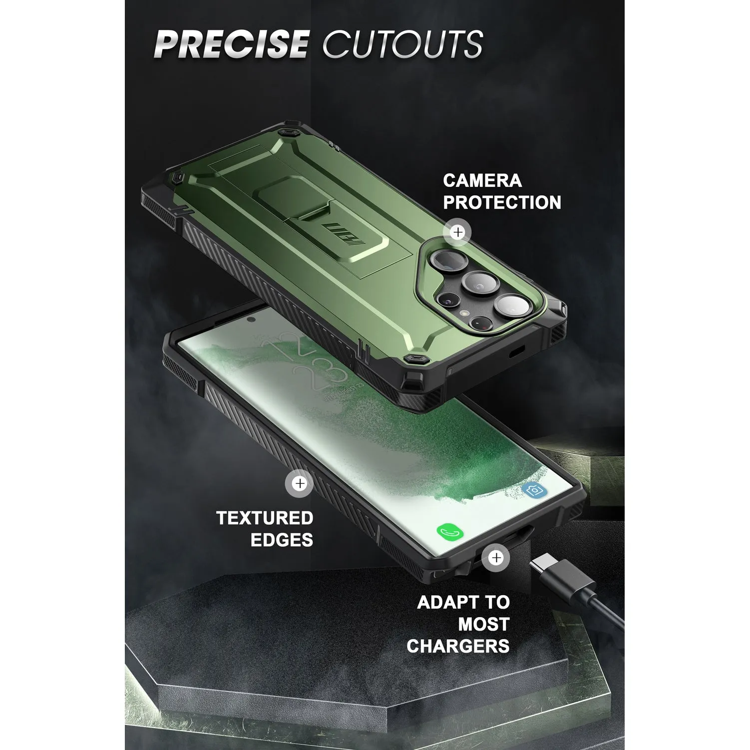 Bestseller Galaxy S23 Ultra Unicorn Beetle Case-Dark Green  Stylish & Comfortable