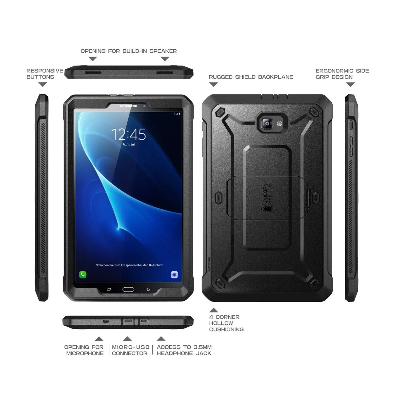 Bestseller Galaxy Tab A 10.1 inch (2016) Unicorn Beetle Pro Full-Body Protective Case-Black  Almost Gone!
