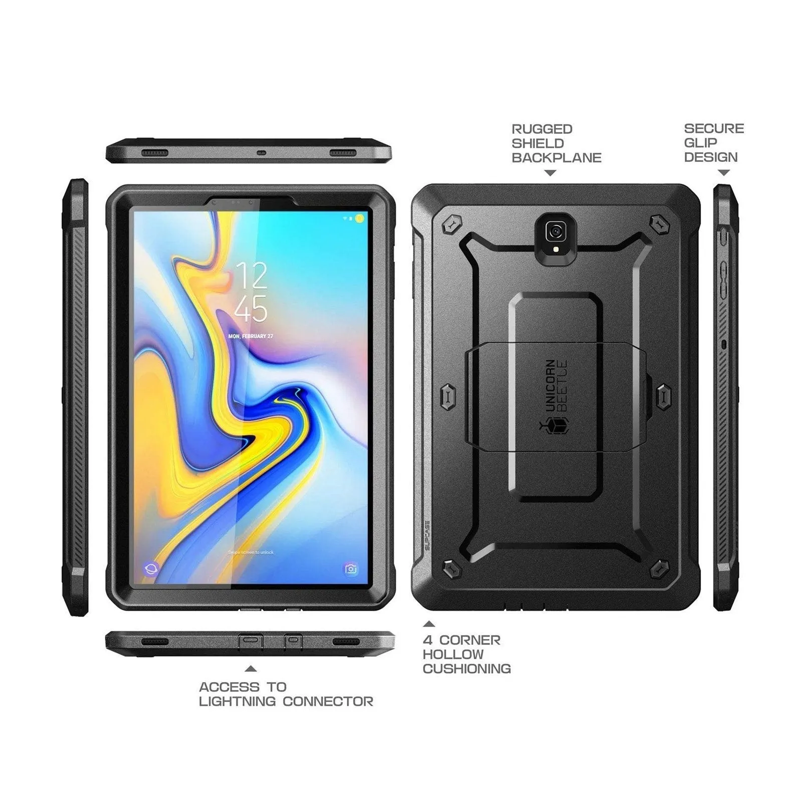 Bestseller Galaxy Tab S4 (2018) Unicorn Beetle Pro Full-Body Rugged Case-Black  Today Only!