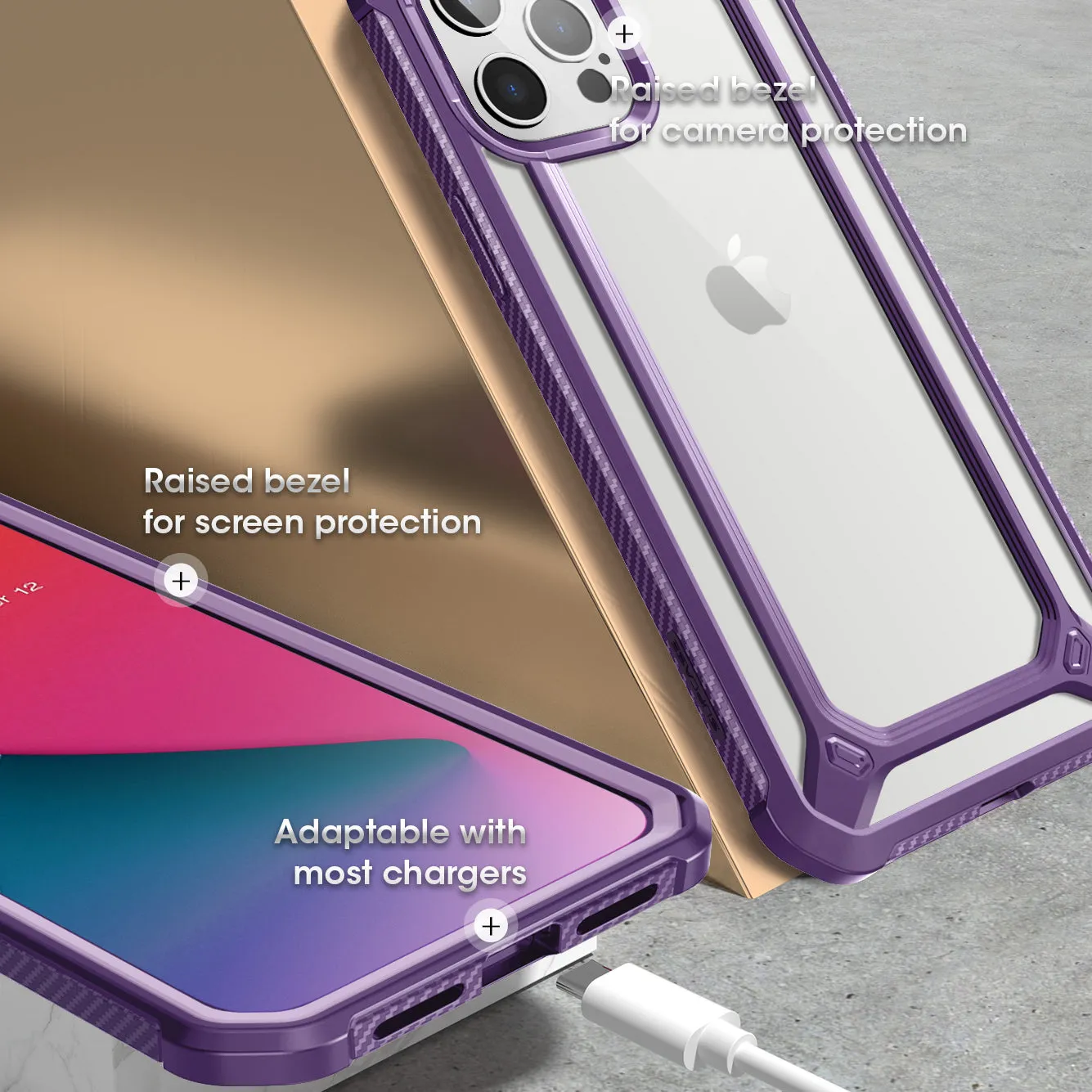 Bestseller iPhone 12 Pro Max 6.7 inch Unicorn Beetle Exo Clear Case-Purple  Limited Availability!