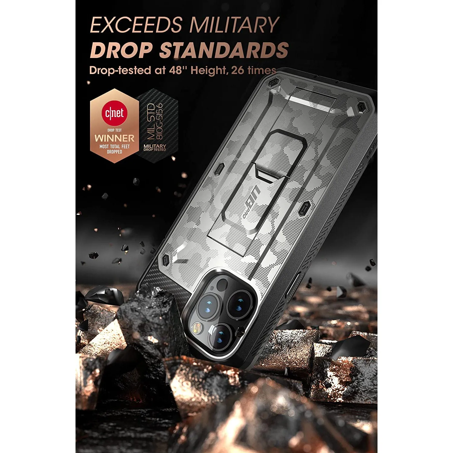 Bestseller iPhone 13 Pro Max 6.7 inch Unicorn Beetle Pro Rugged Case-Gray Camo  Limited Availability!