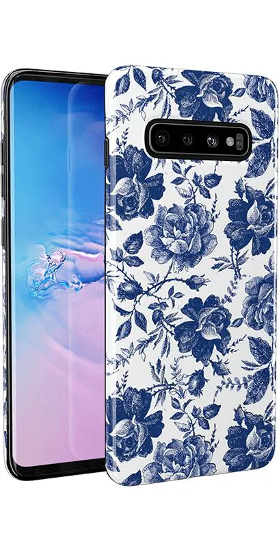Bestseller Rose to Fame | Blue & White Rose Floral Samsung Case  Almost Sold Out!