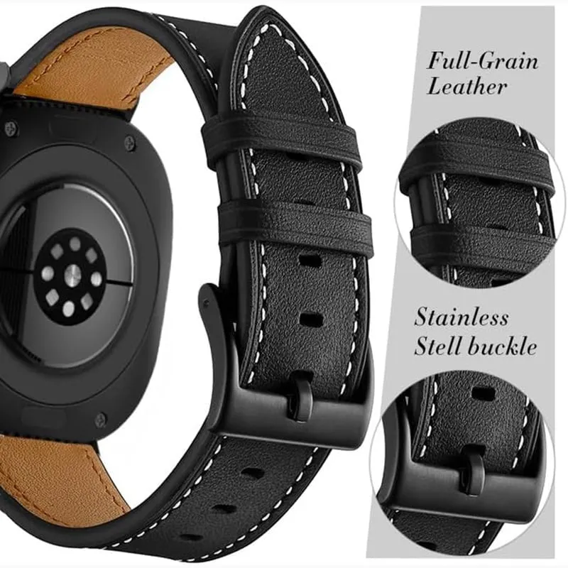 Bestseller Samsung Galaxy Watch Ultra Buckled Leather Strap (Black)  Limited Stock!
