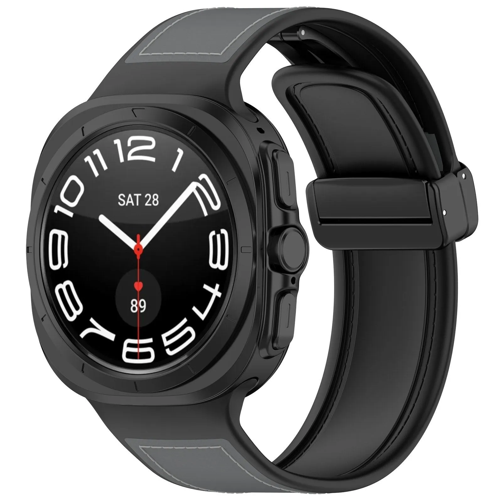 Bestseller Samsung Galaxy Watch Ultra Leather Hybrid Strap (Gray)  Today Only!