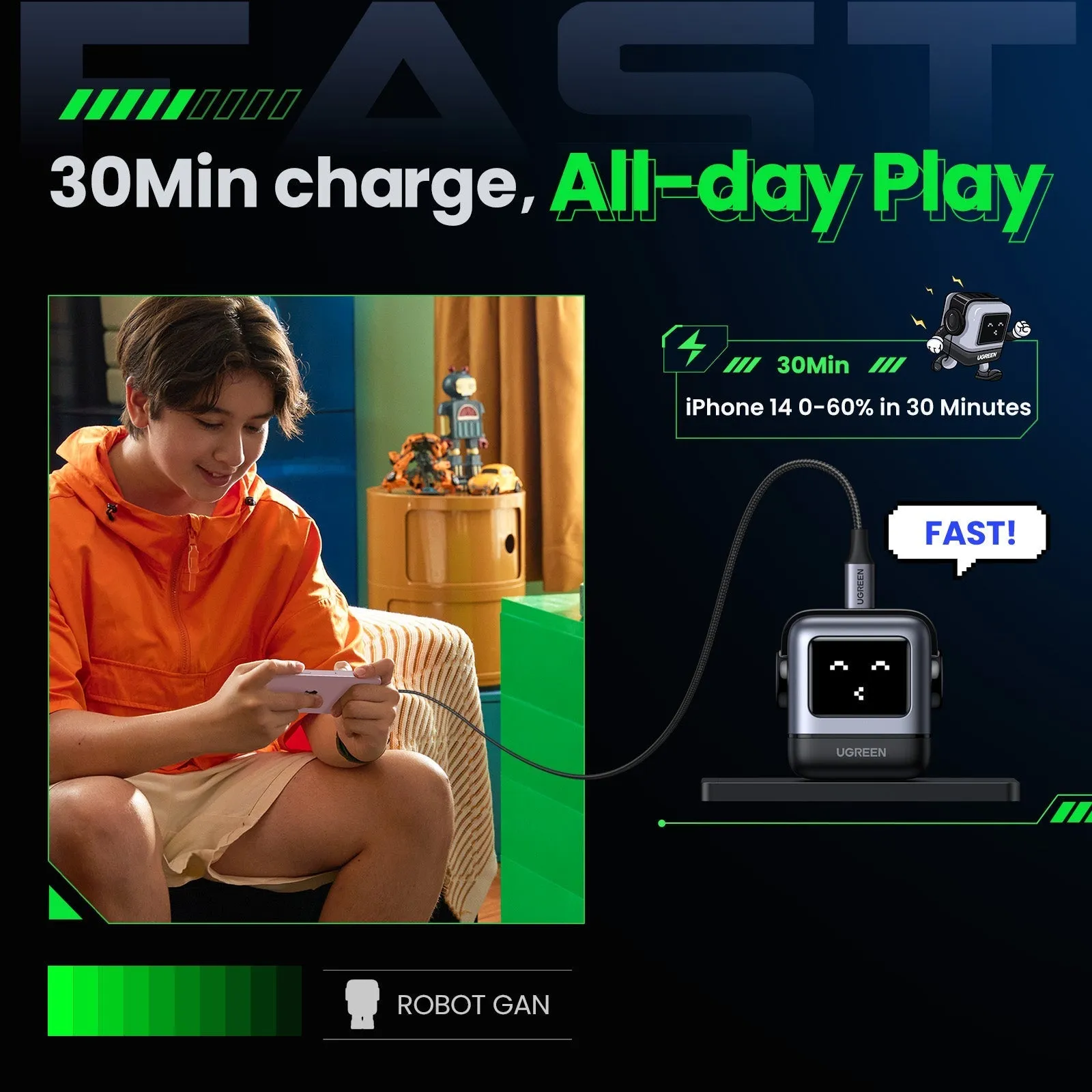 Bestseller UGREEN Uno iphone Charger 30W (bundle)  Limited Availability!
