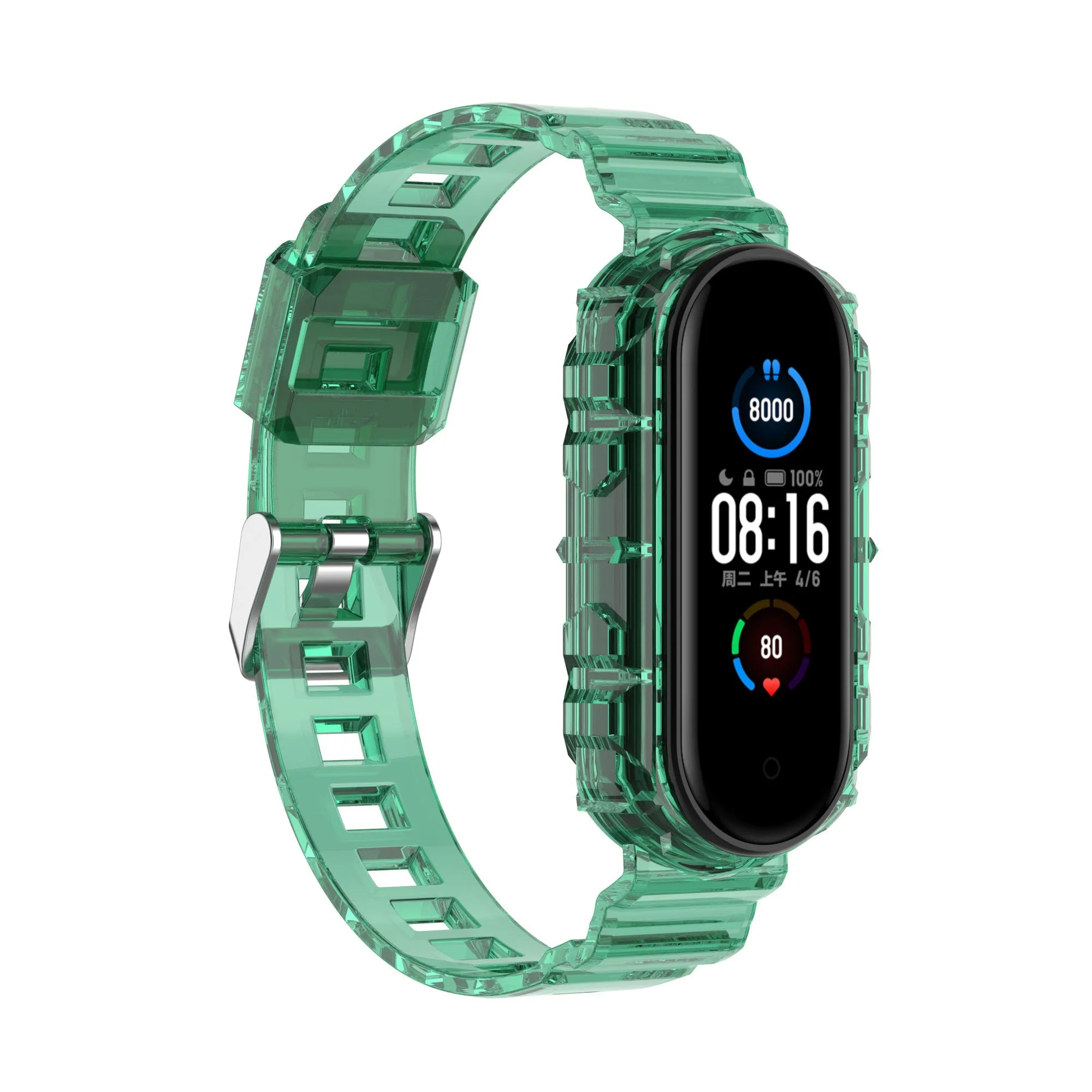 Bestseller Xiaomi Mi Band 6 Clear TPU Strap (Transparent Green)  Last Chance!
