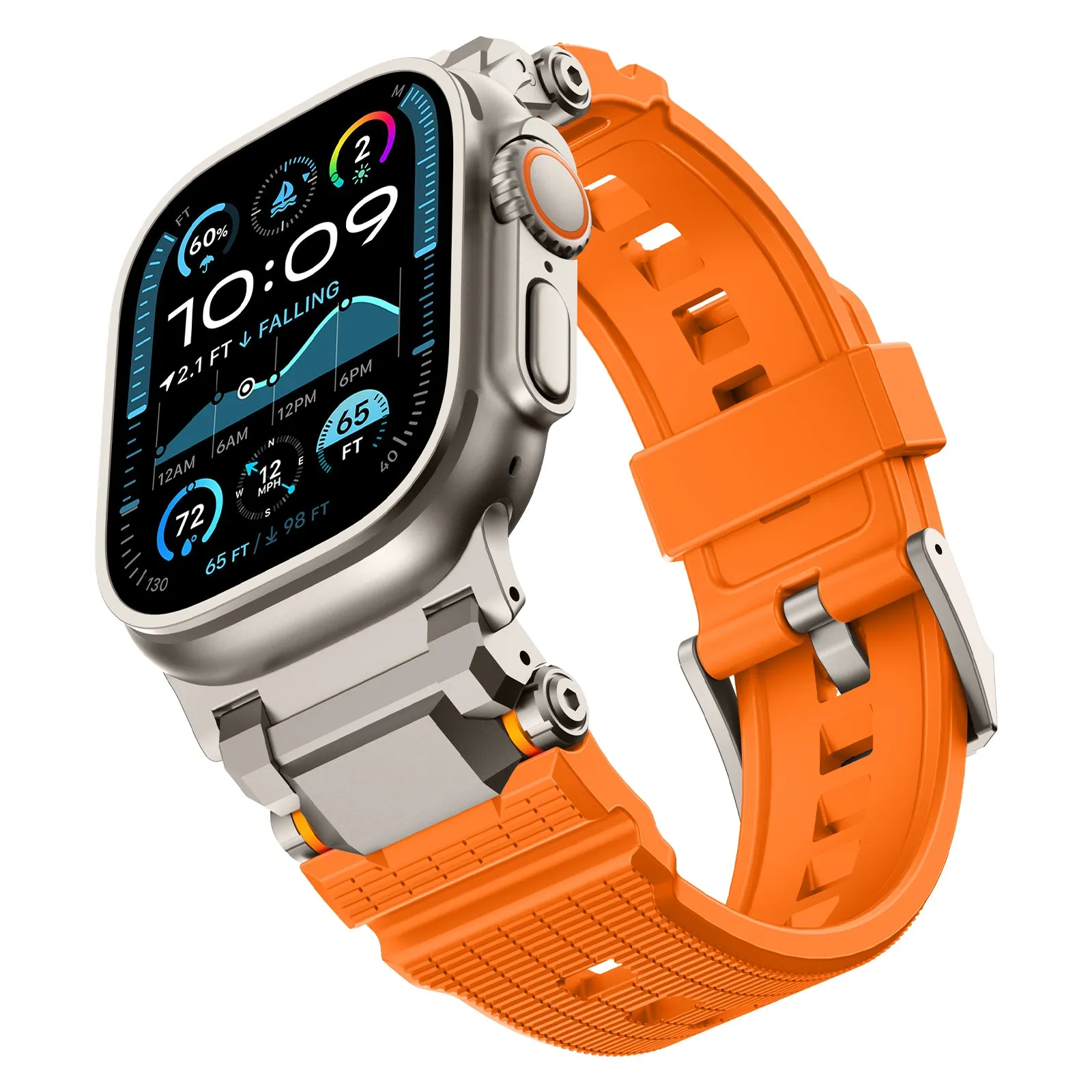 BestSelling Apple Watch 'Adventurer' Silicone Strap (Orange with Titanium)  Almost Sold Out!