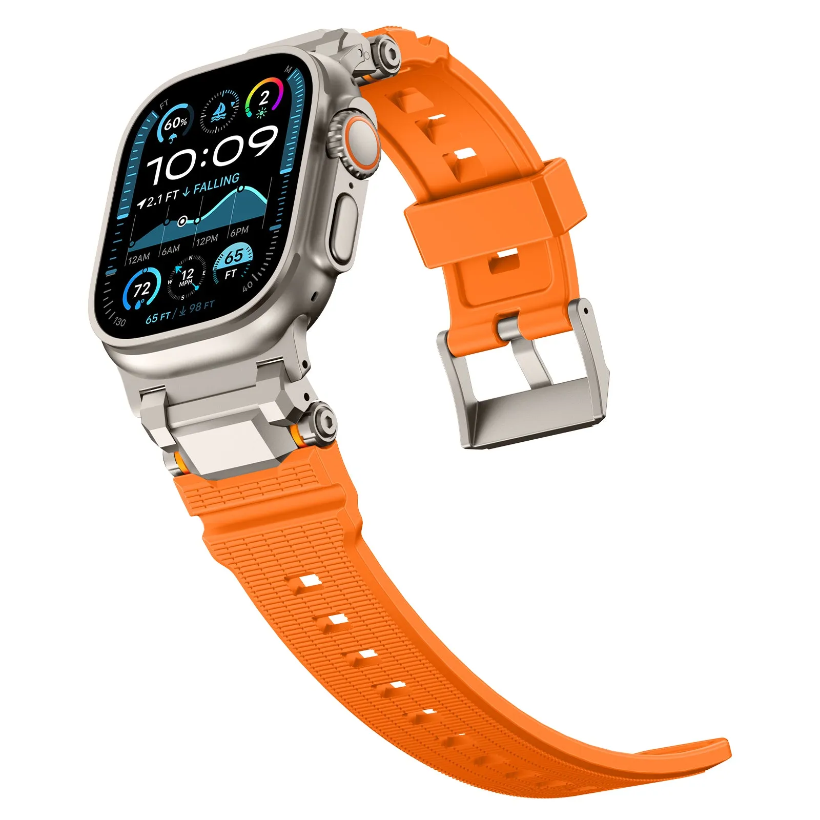 BestSelling Apple Watch 'Adventurer' Silicone Strap (Orange with Titanium)  Almost Sold Out!