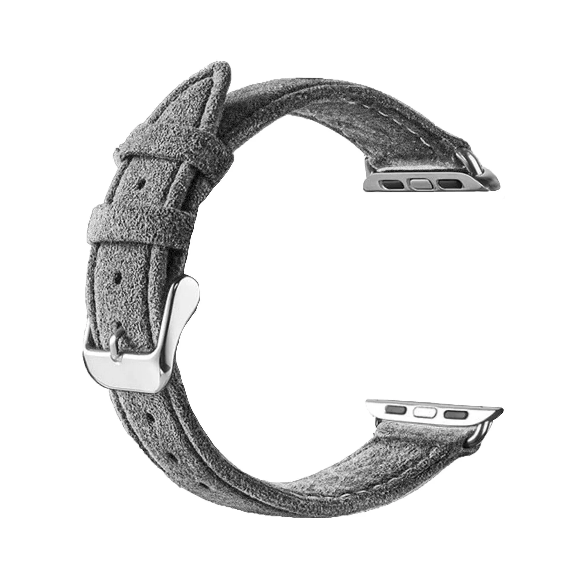 BestSelling Apple Watch Buckled Alcantara Strap (Grey)  Today Only!