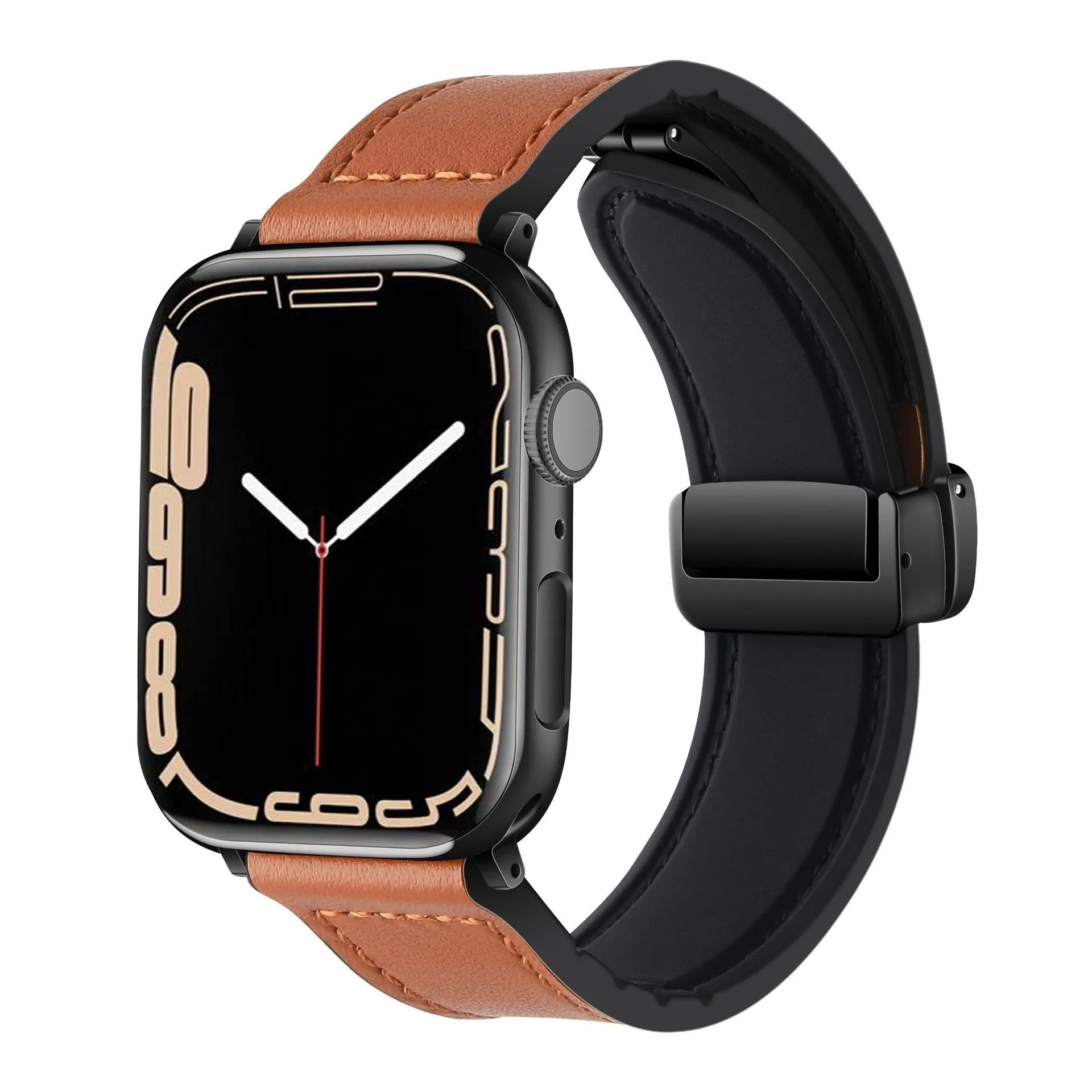 BestSelling Apple Watch D-Buckle Leather Strap (Brown)  Limited Release!