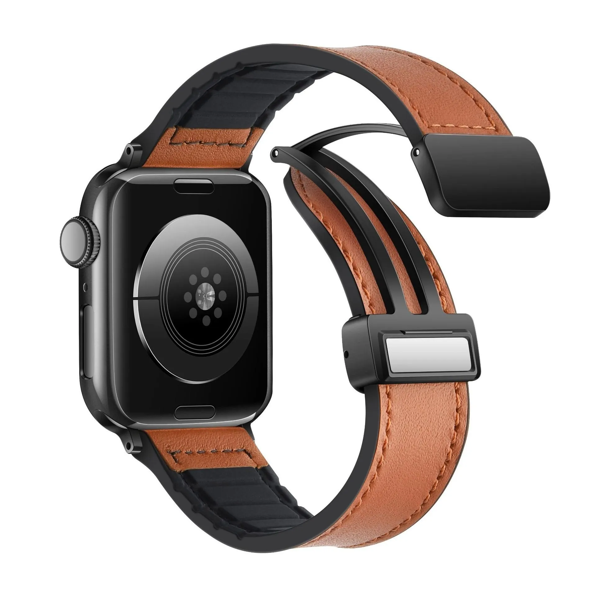 BestSelling Apple Watch D-Buckle Leather Strap (Brown)  Limited Release!