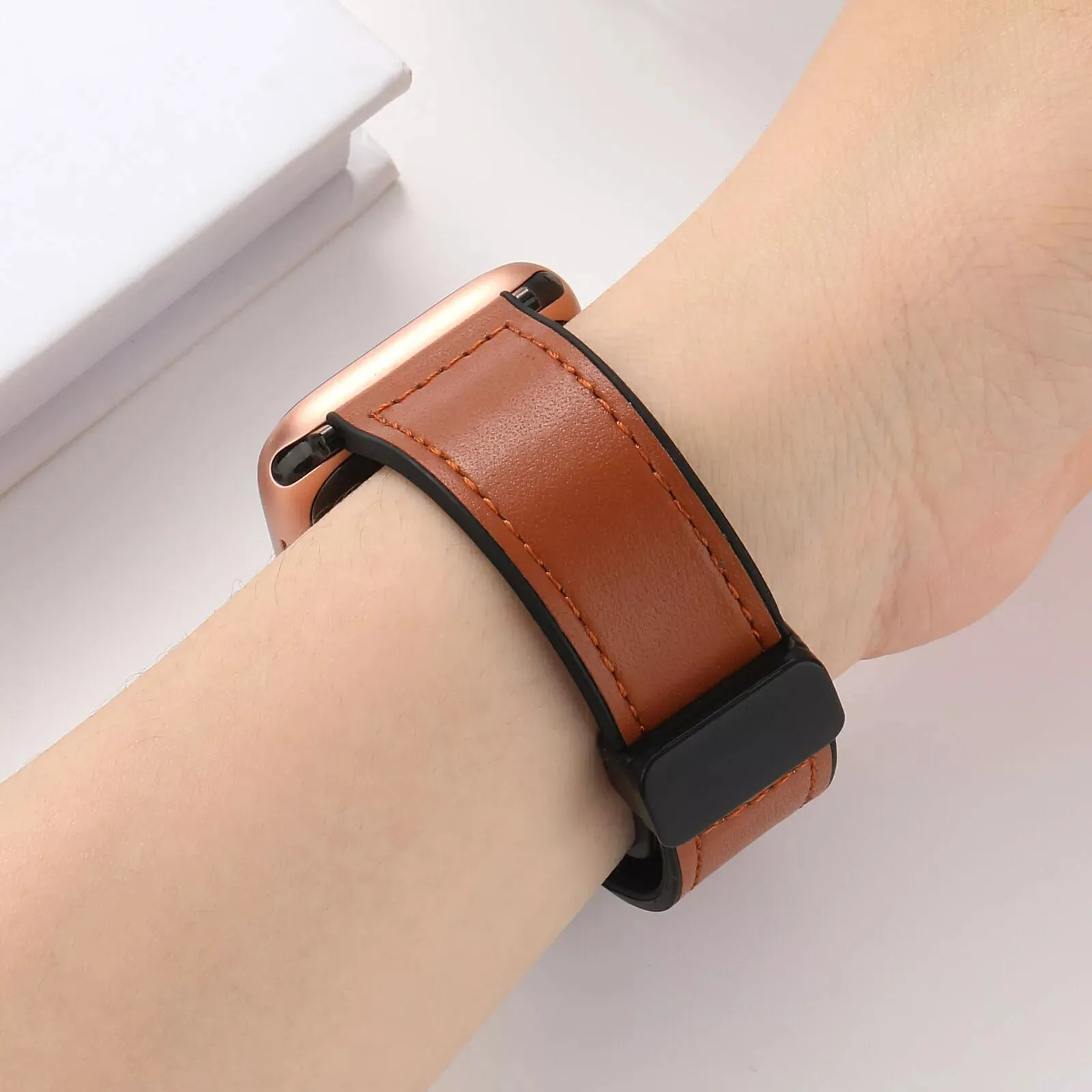 BestSelling Apple Watch D-Buckle Leather Strap (Brown)  Limited Release!