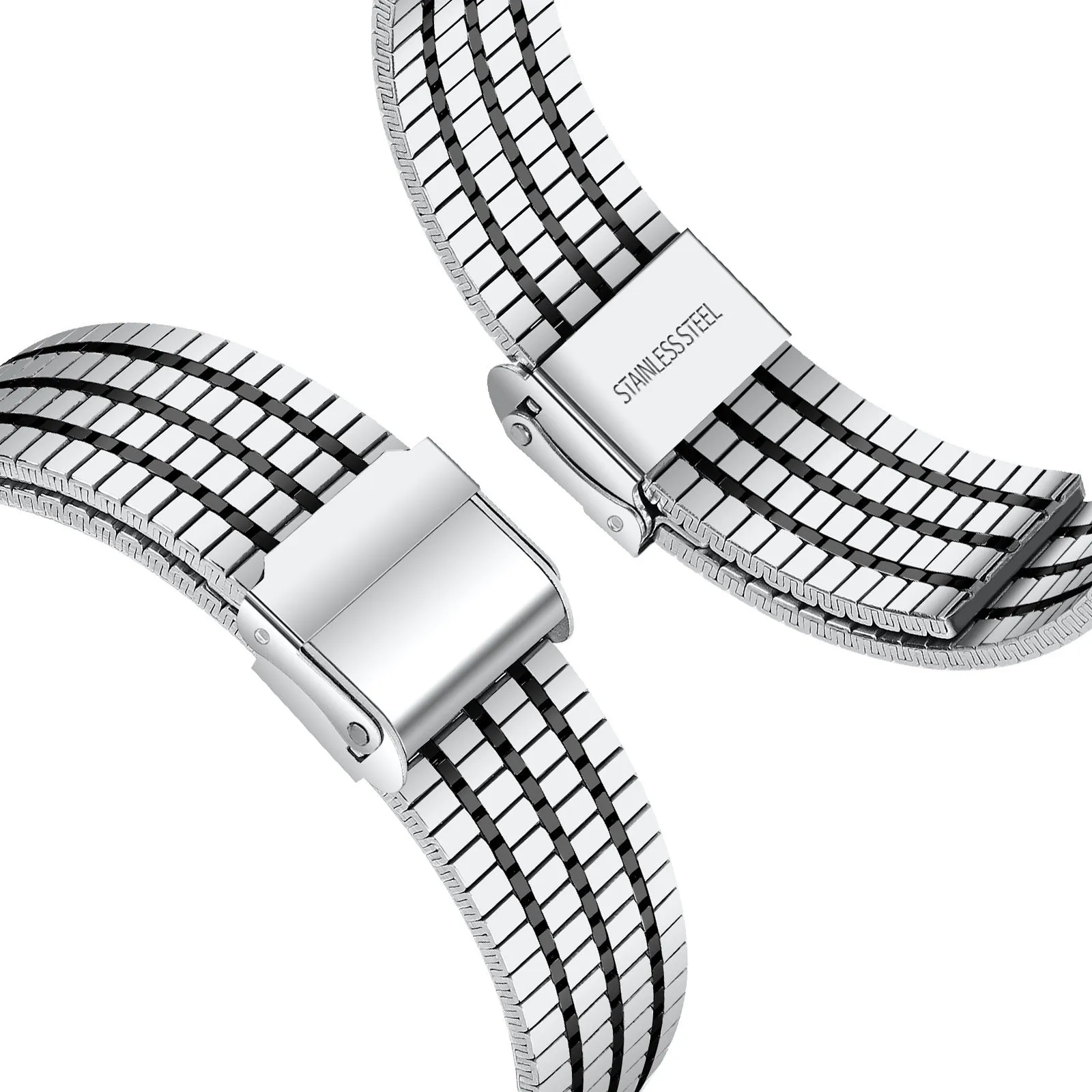 BestSelling Apple Watch Fine Steel Strap (Silver/Black)  Last Few Pieces!