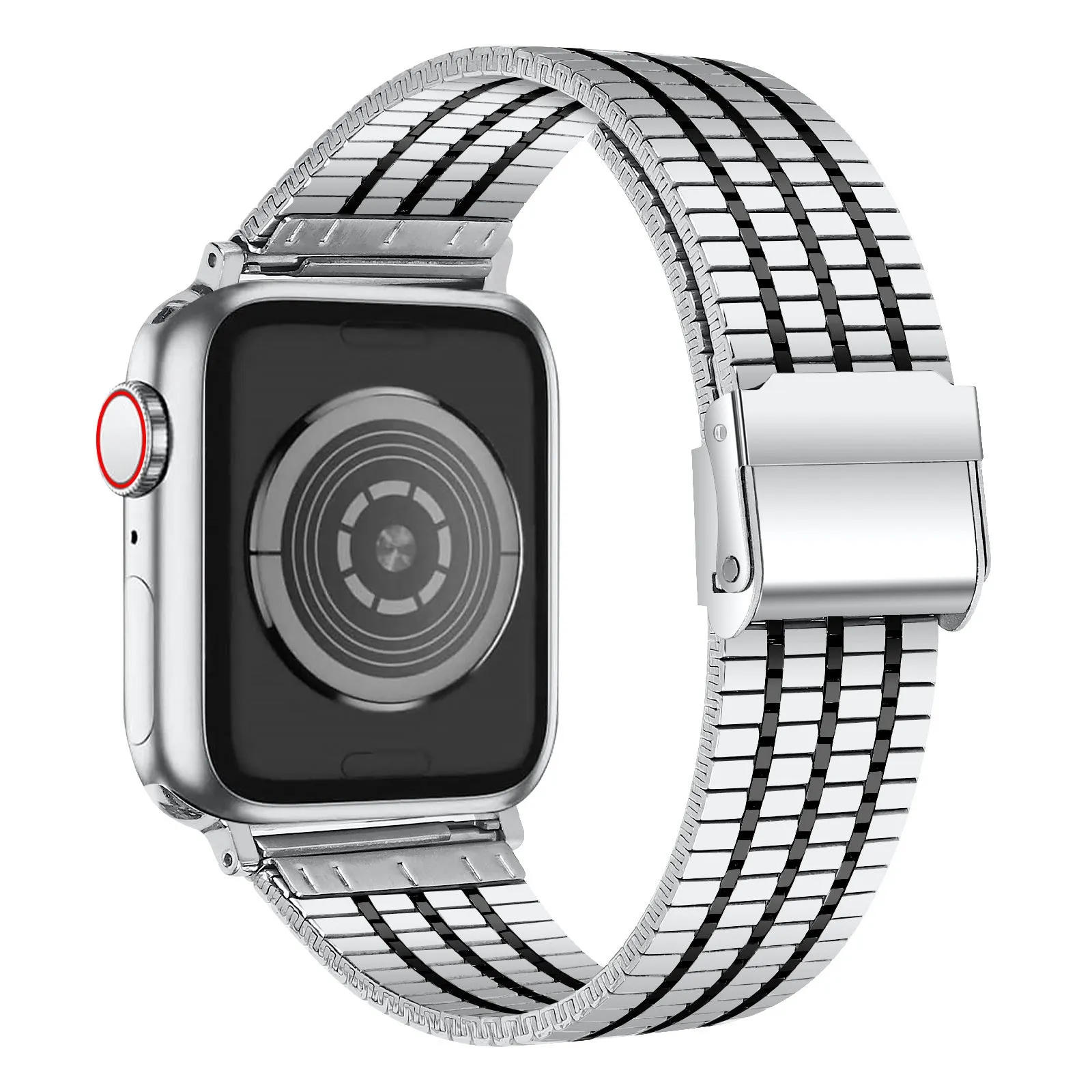 BestSelling Apple Watch Fine Steel Strap (Silver/Black)  Last Few Pieces!