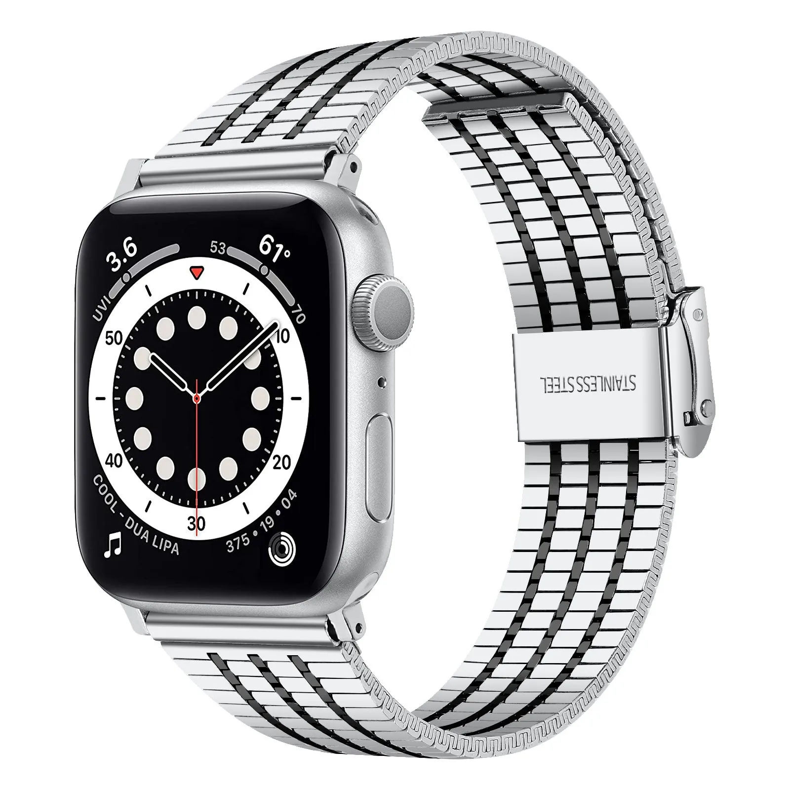 BestSelling Apple Watch Fine Steel Strap (Silver/Black)  Last Few Pieces!